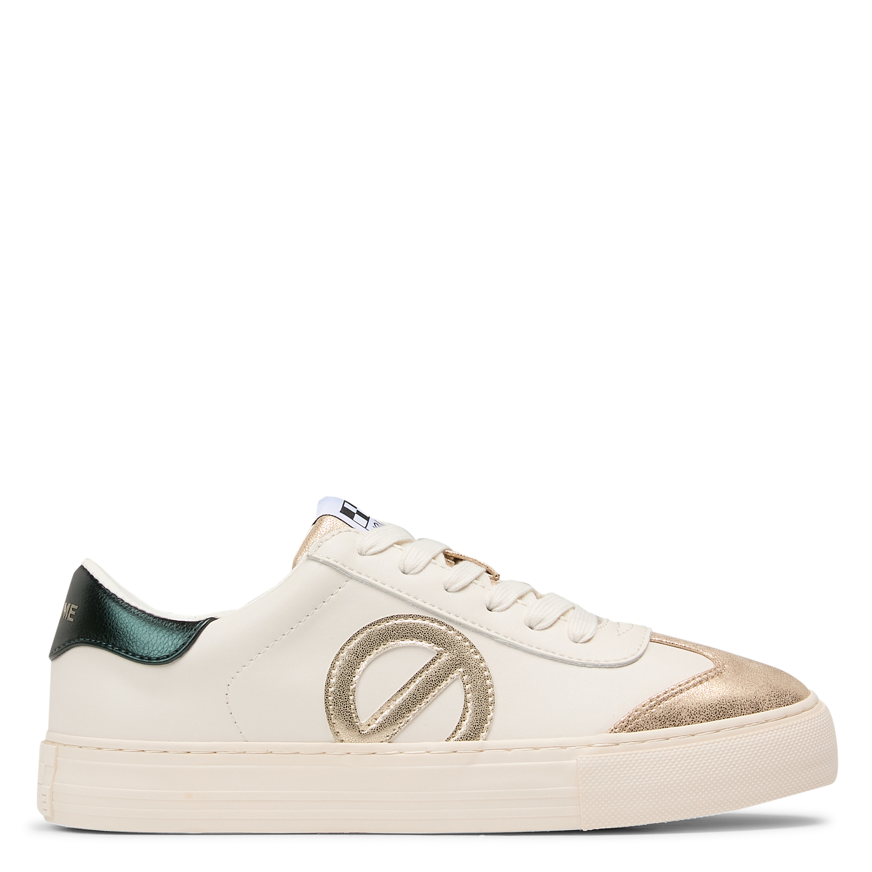 Baskets basses en cuir mélangé NO NAME Doré