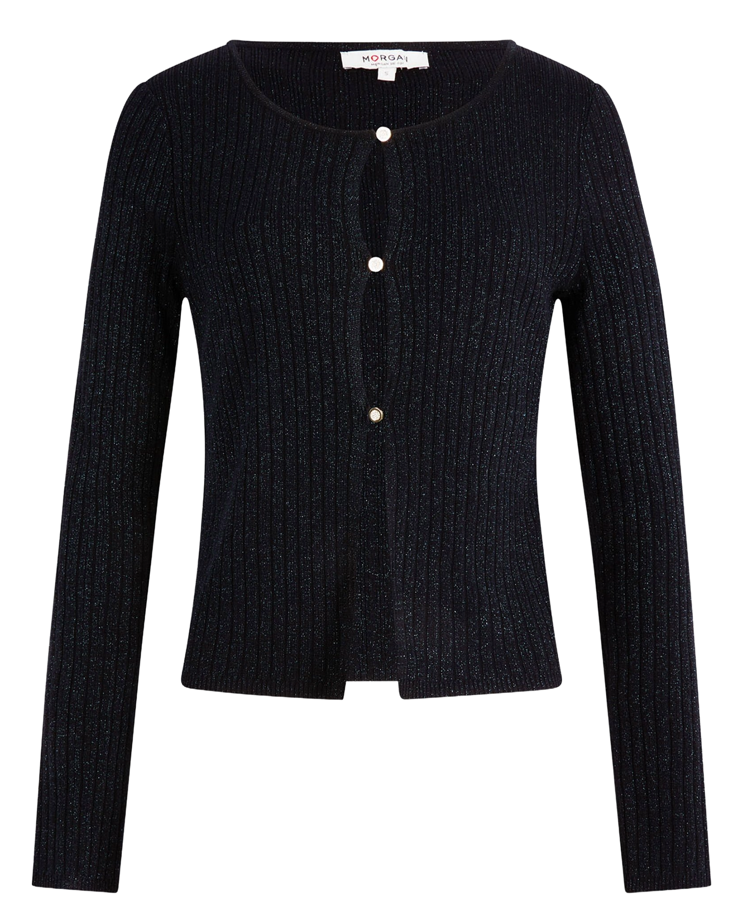 Strickjacke mit Rundhalsausschnitt MORGAN Schwarz