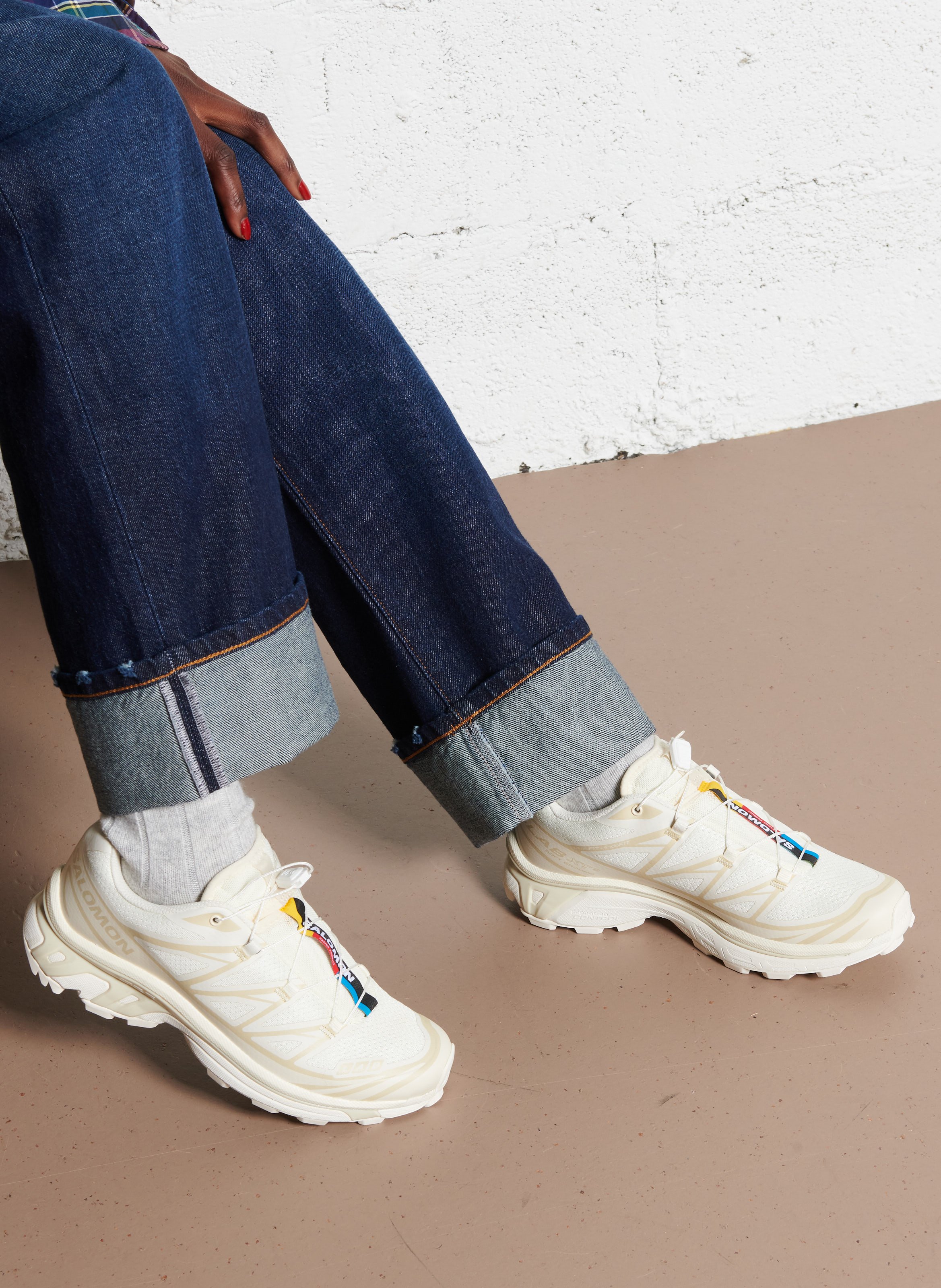 Baskets basses bi-matière SALOMON Beige