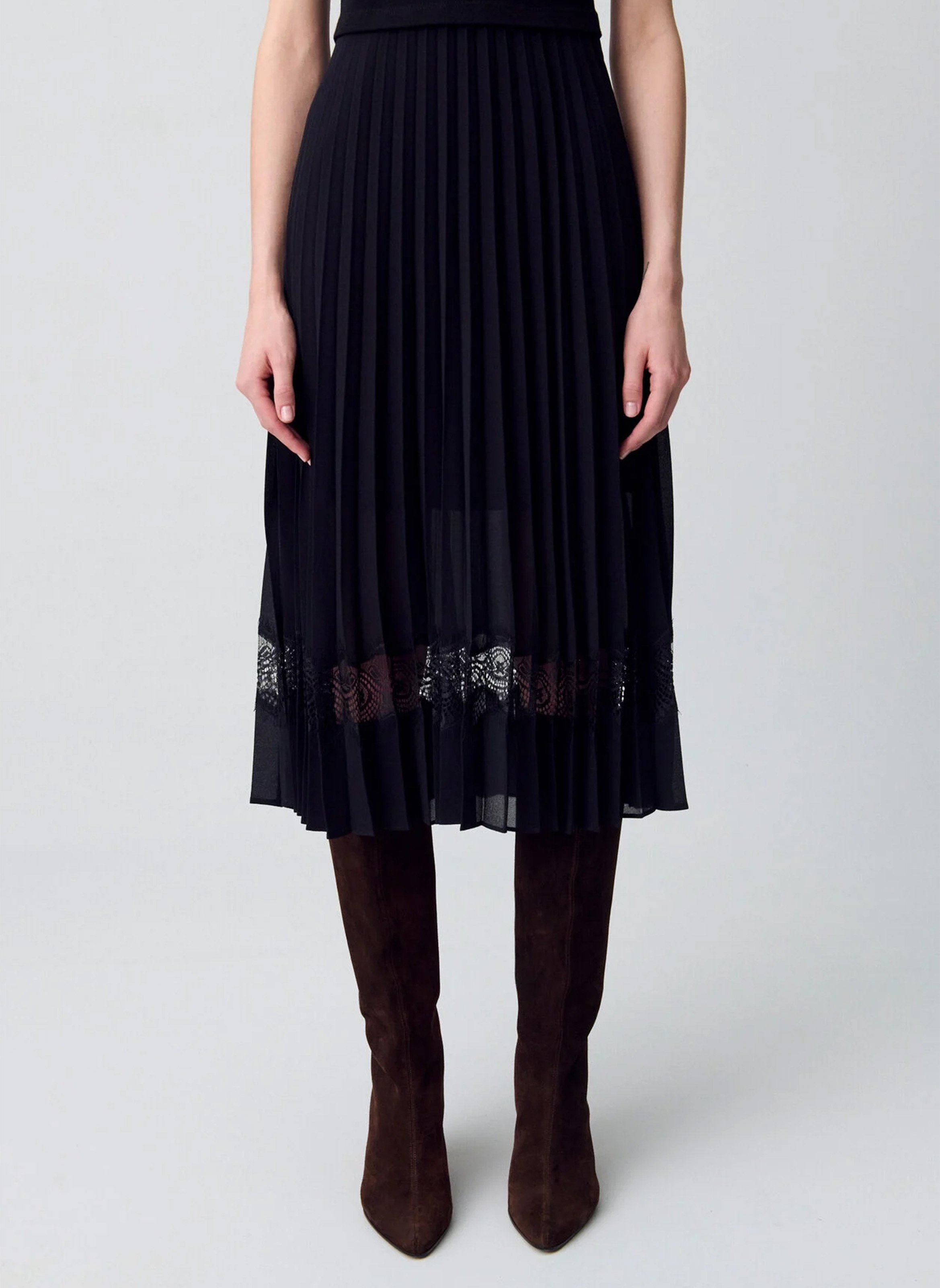 Robe midi bi-matière CLAUDIE PIERLOT Noir