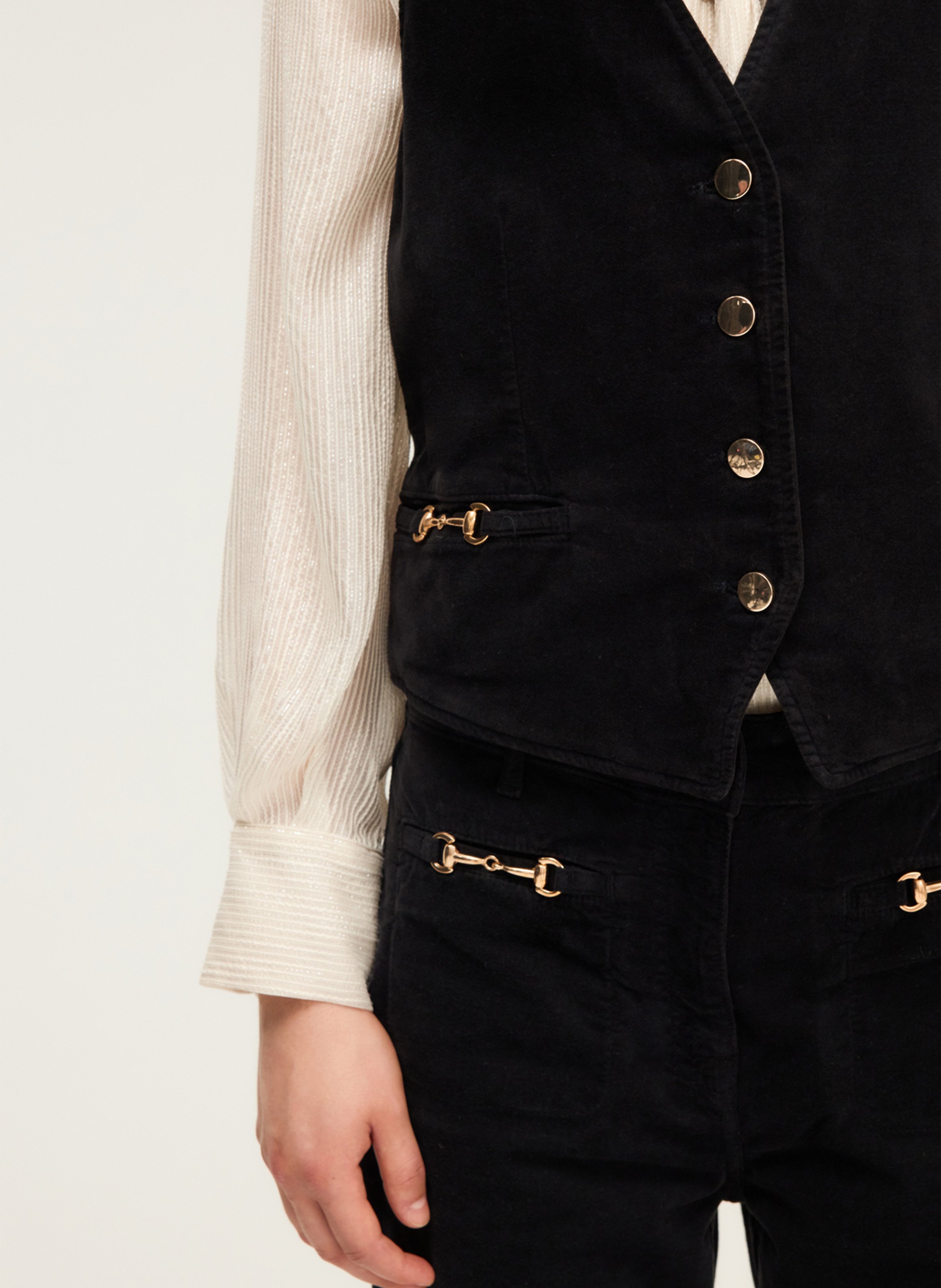 Giletje met V-hals PABLO Zwart