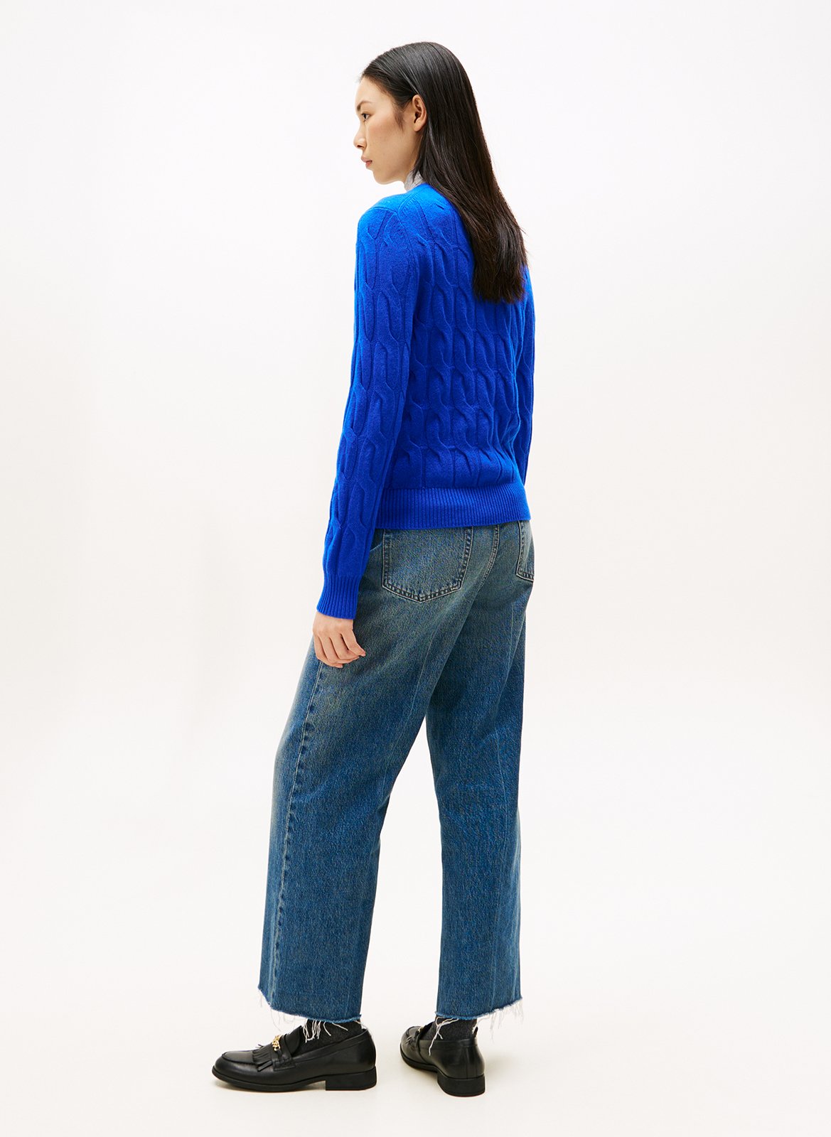 Gilet col rond en laine TOMMY HILFIGER Bleu