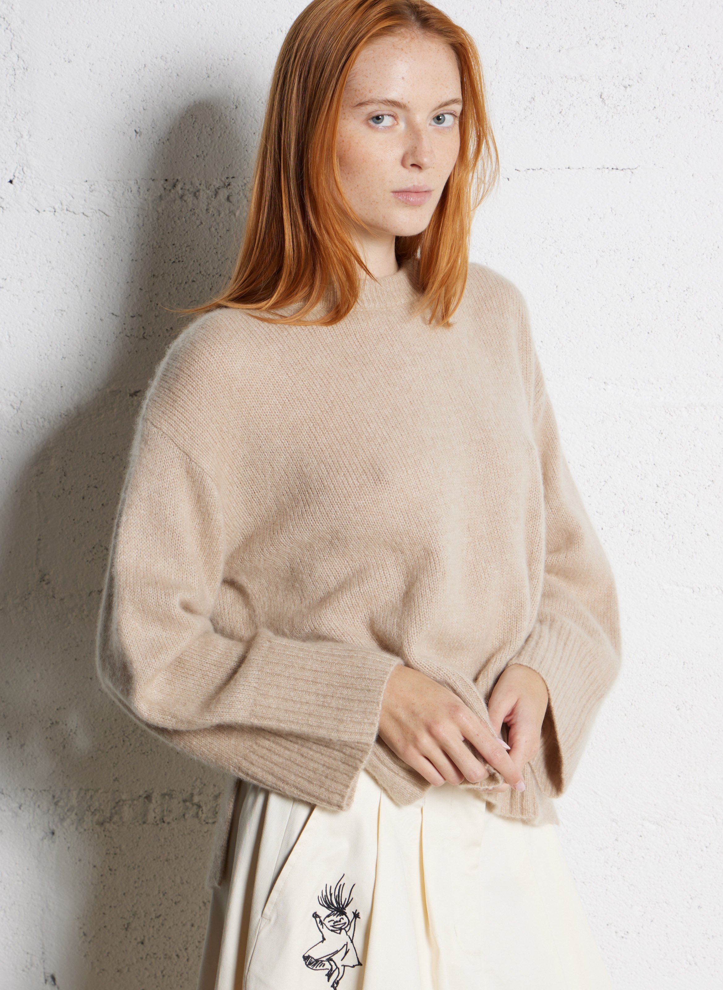 Round neck cashmere and silk oversized sweater RUE DE TOKYO