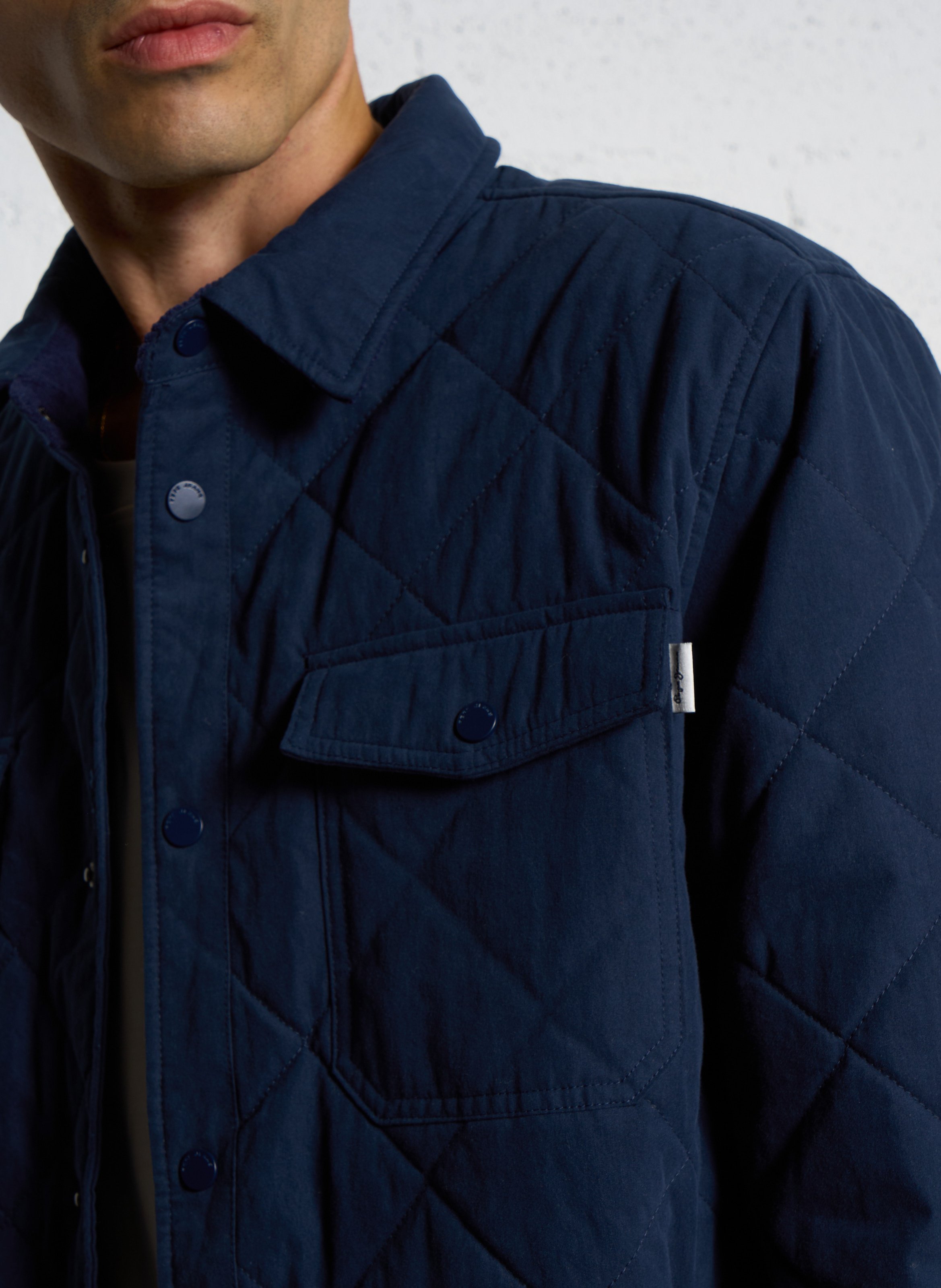 Quilted solid straight jacket PEPE JEANS Blue