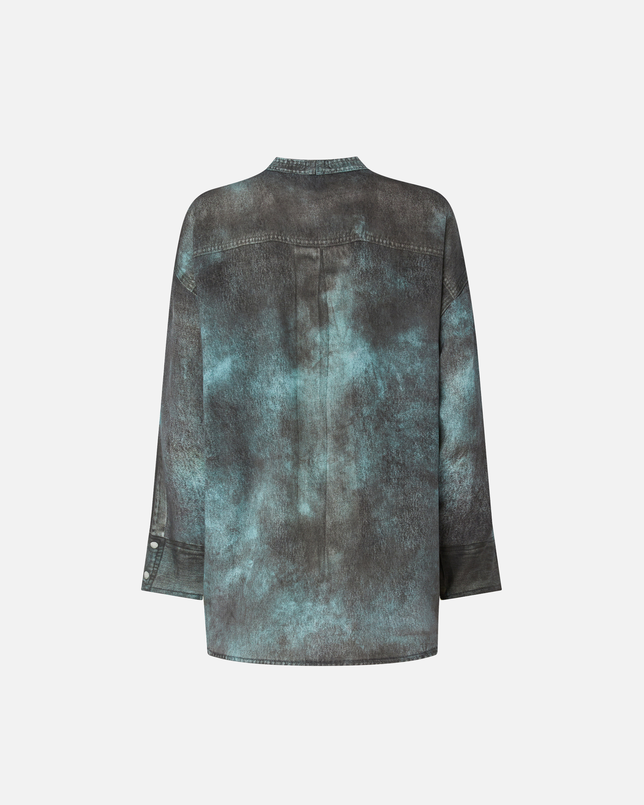 Denim effect printed blouse PINKO Grey