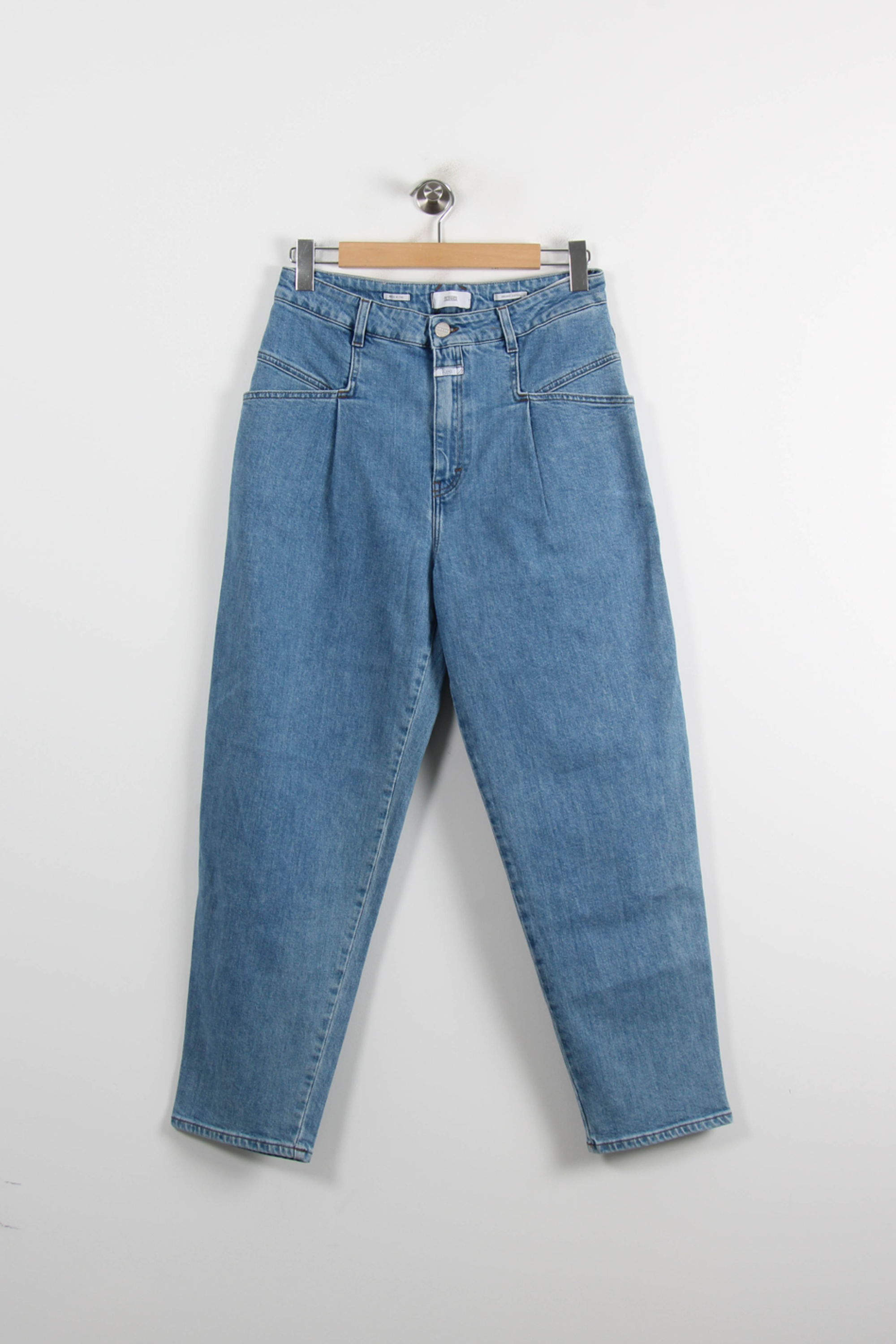 Cropped slim jeans with studs CLOSED - Seconde Main Blue