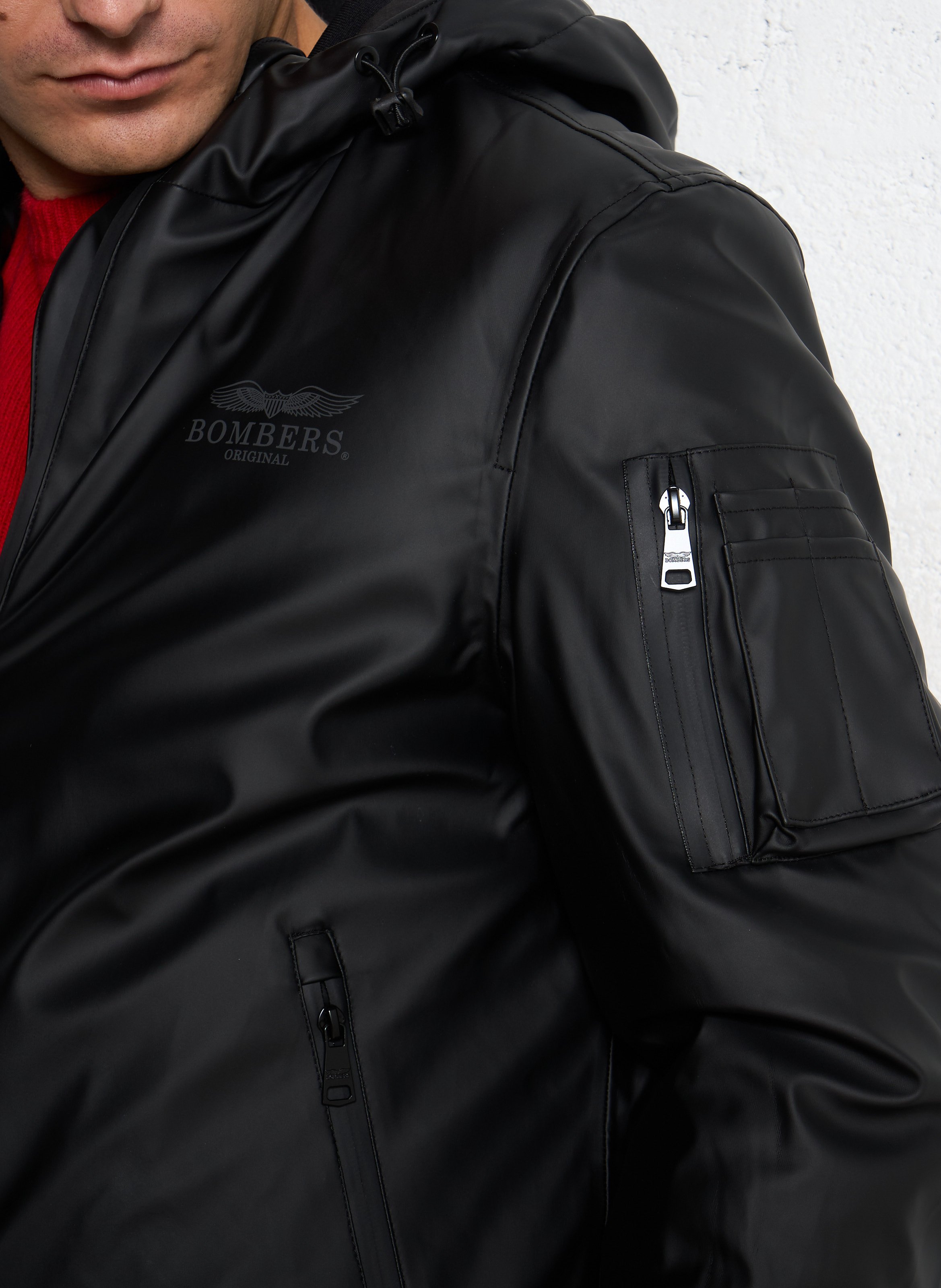 Veste droite zippée à capuche BOMBERS ORIGINAL Noir