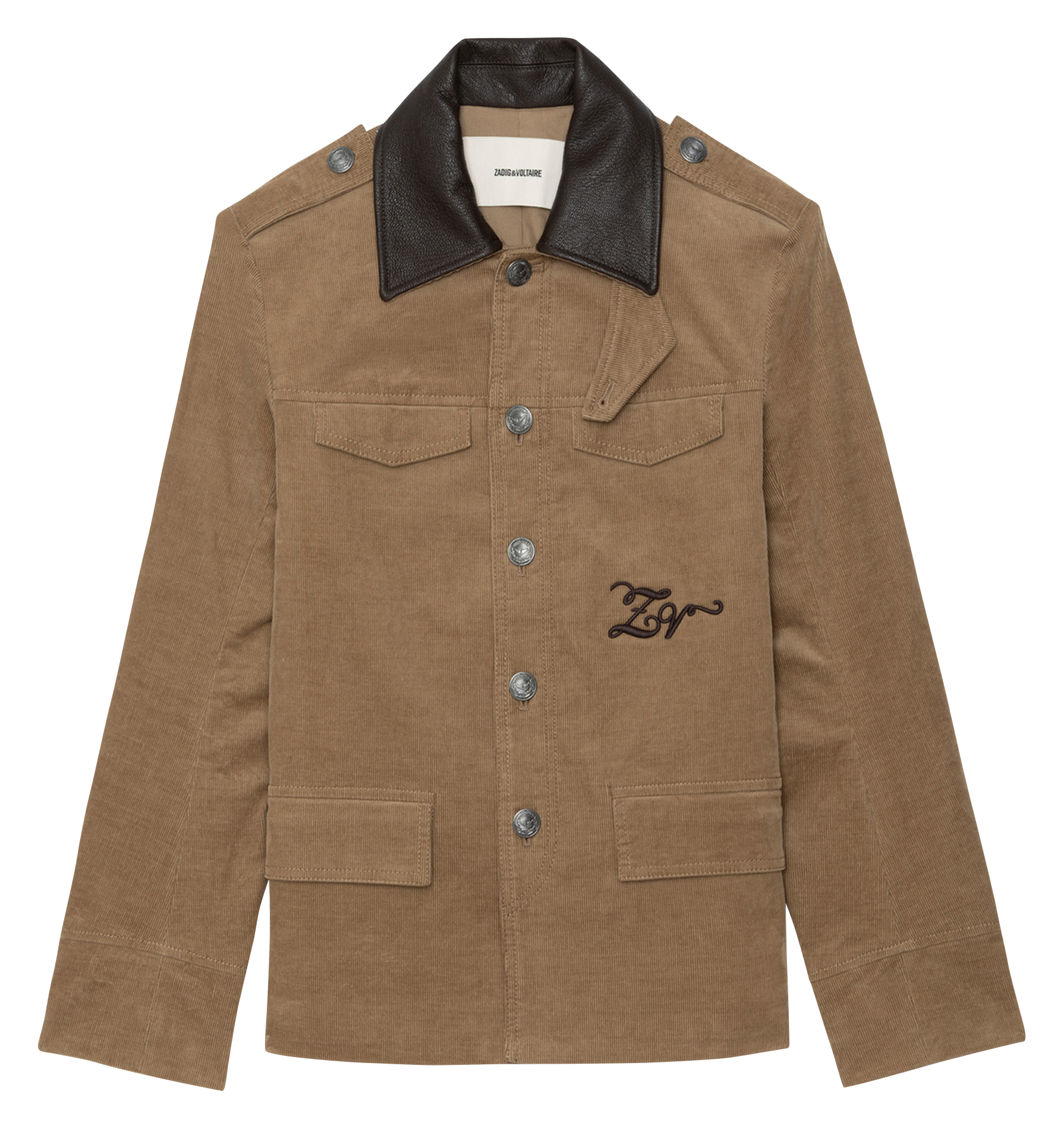 Veste droite côtelée en coton mélangé ZADIG&VOLTAIRE Beige