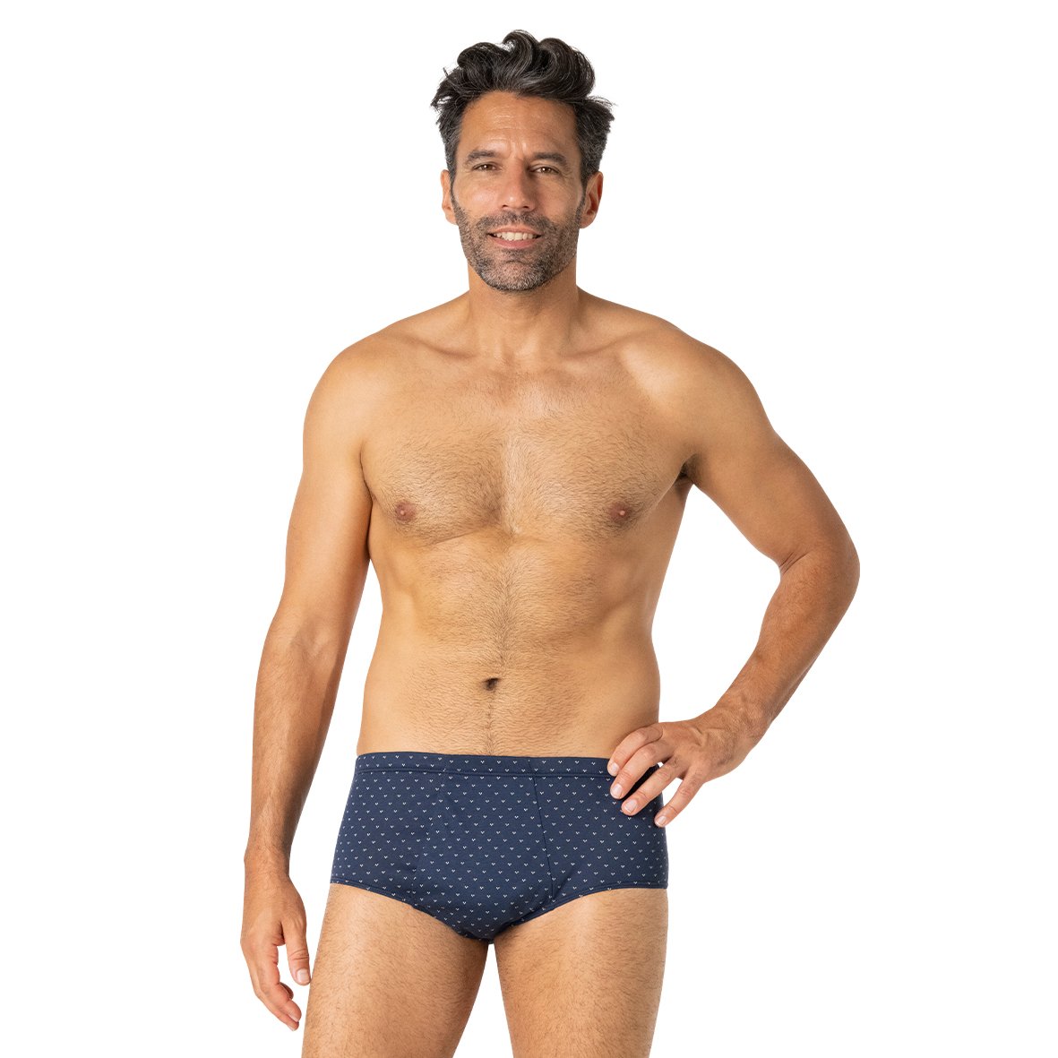 High-rise pattern open panties EMINENCE Blue