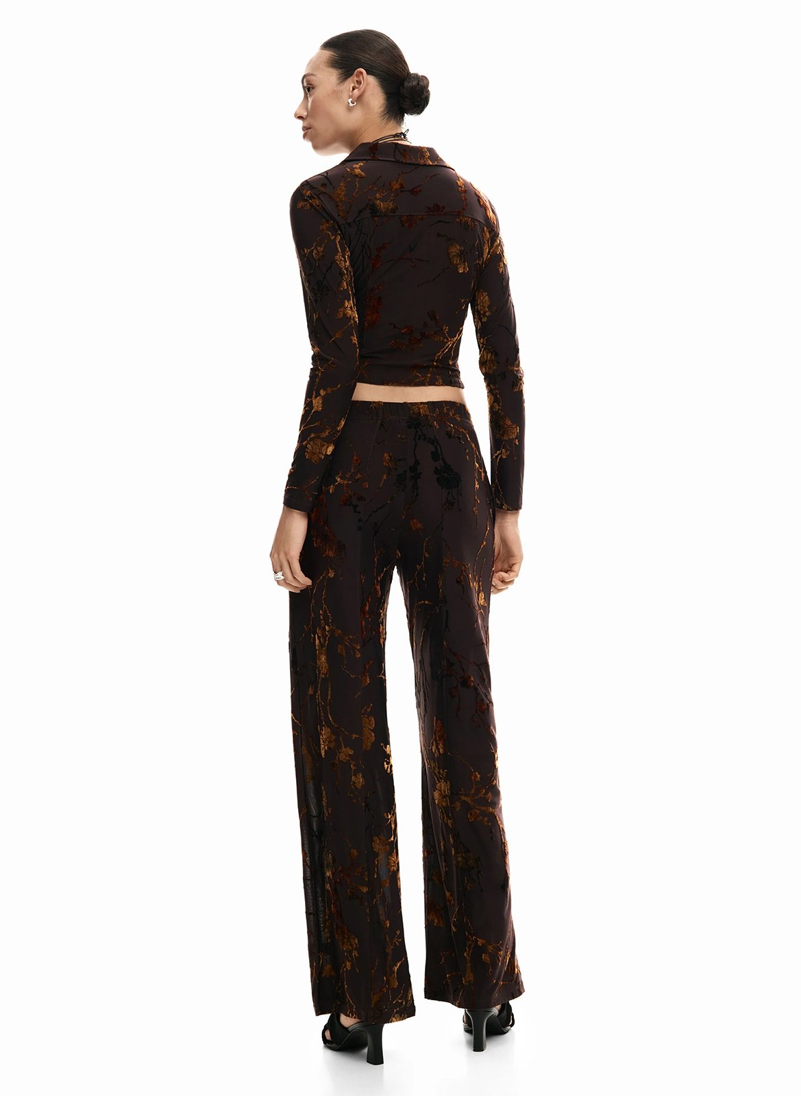 Pantalon large DESIGUAL Marron