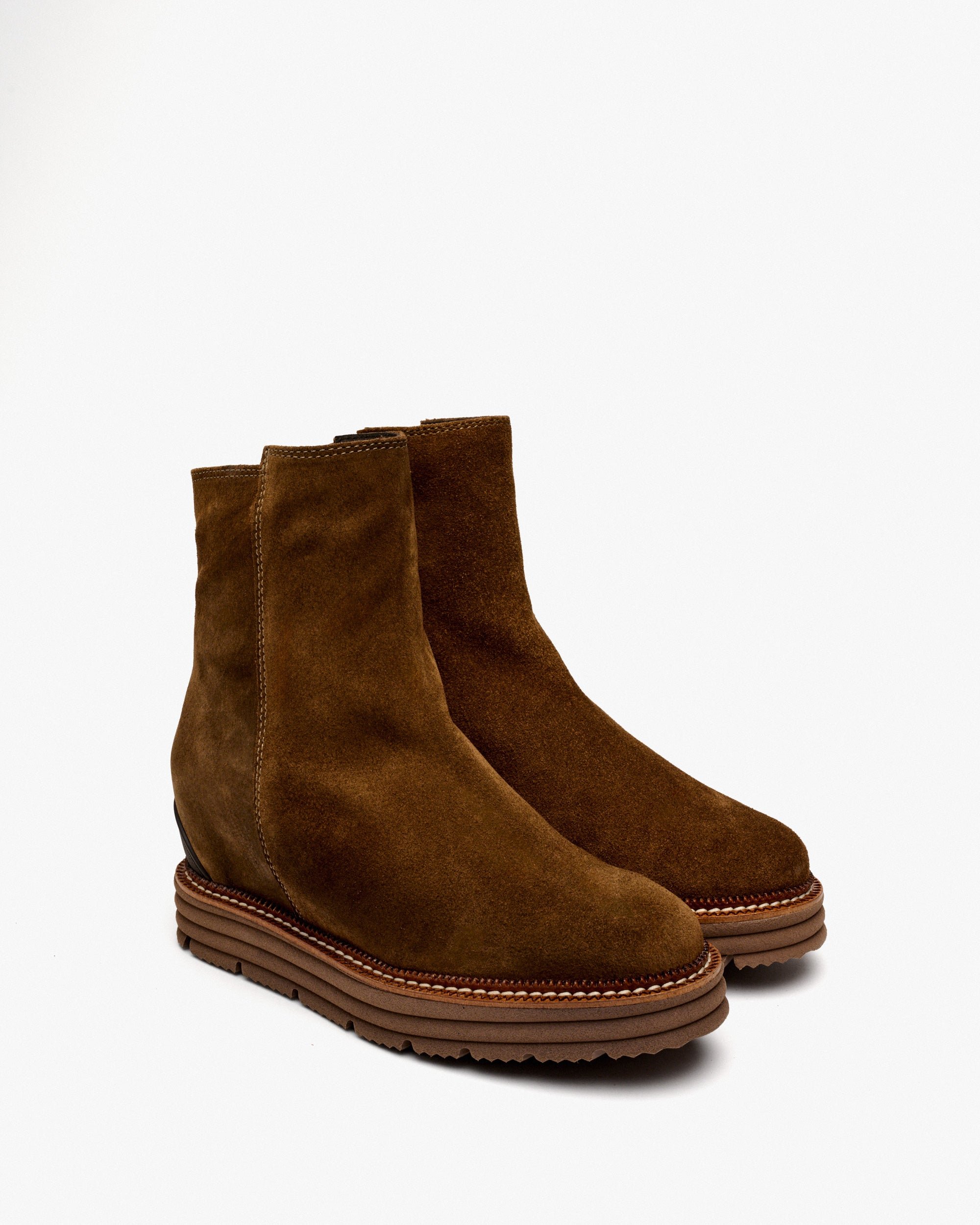 Brown suede ankle boots with inner wedge sole PEDRO MIRALLES Brown
