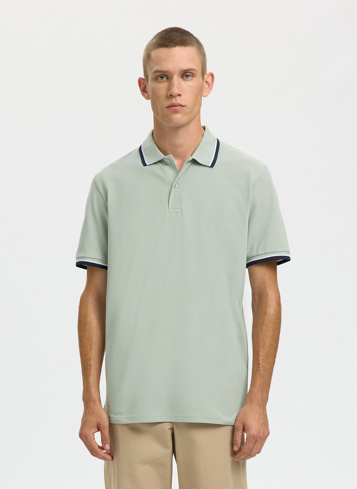 Regular fit polo SELECTED Groen