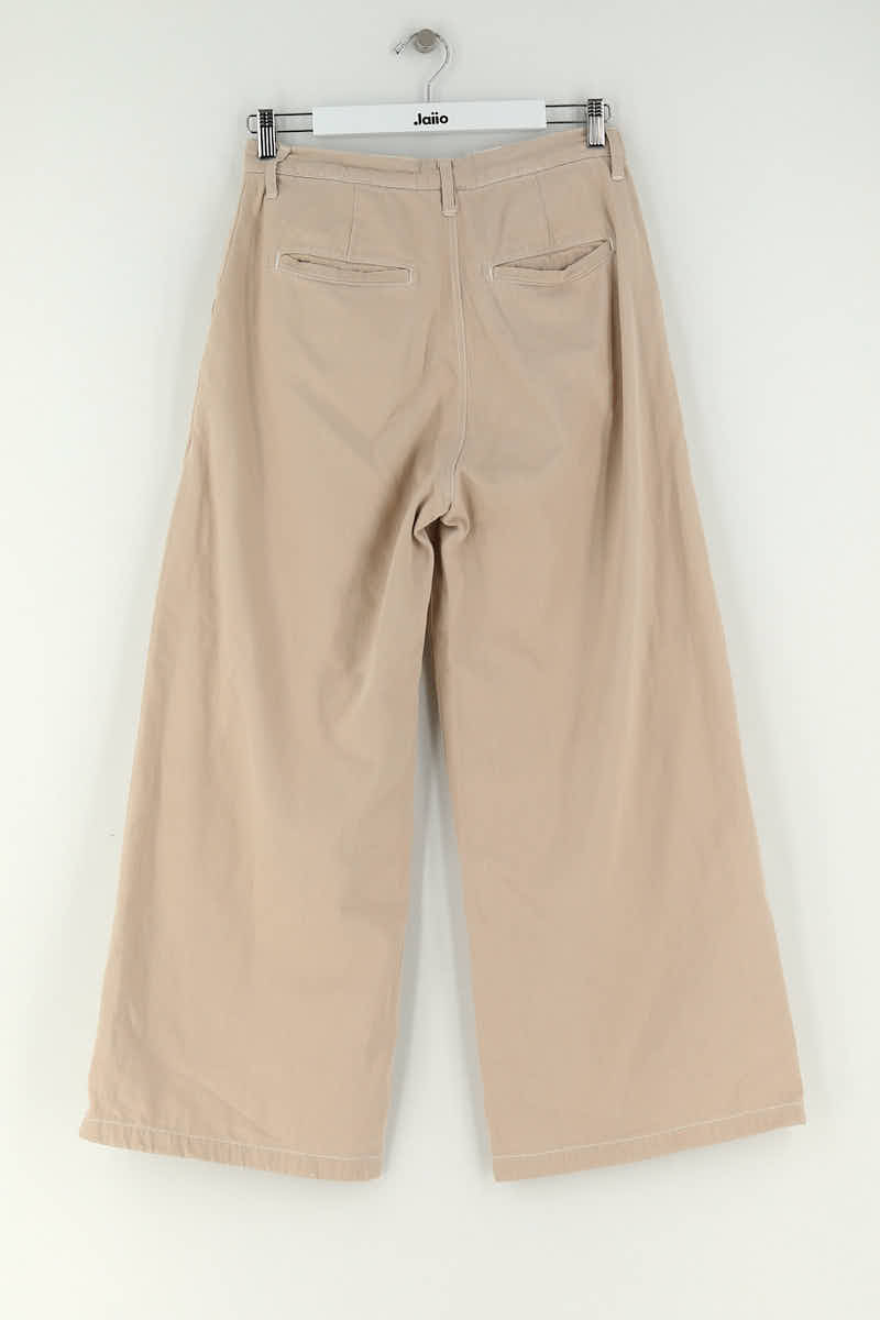 Straight cotton-blend pants REFORMATION - Seconde Main Beige