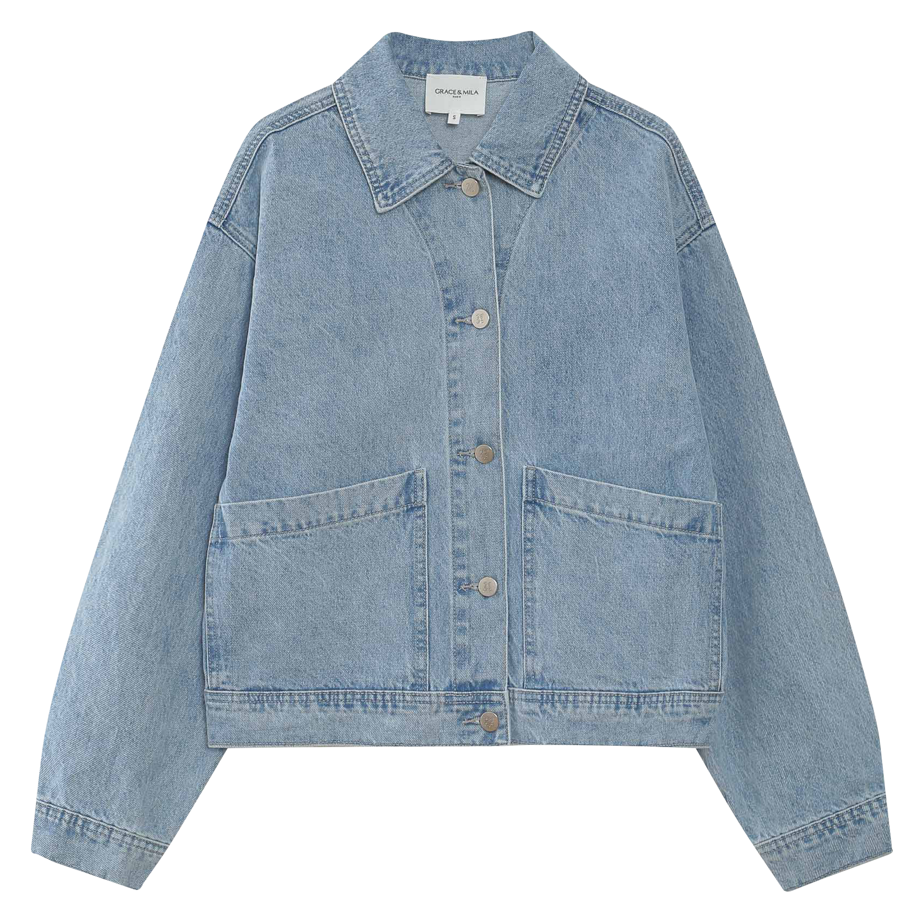 Jacket in boxy denim GRACE ET MILA Blue