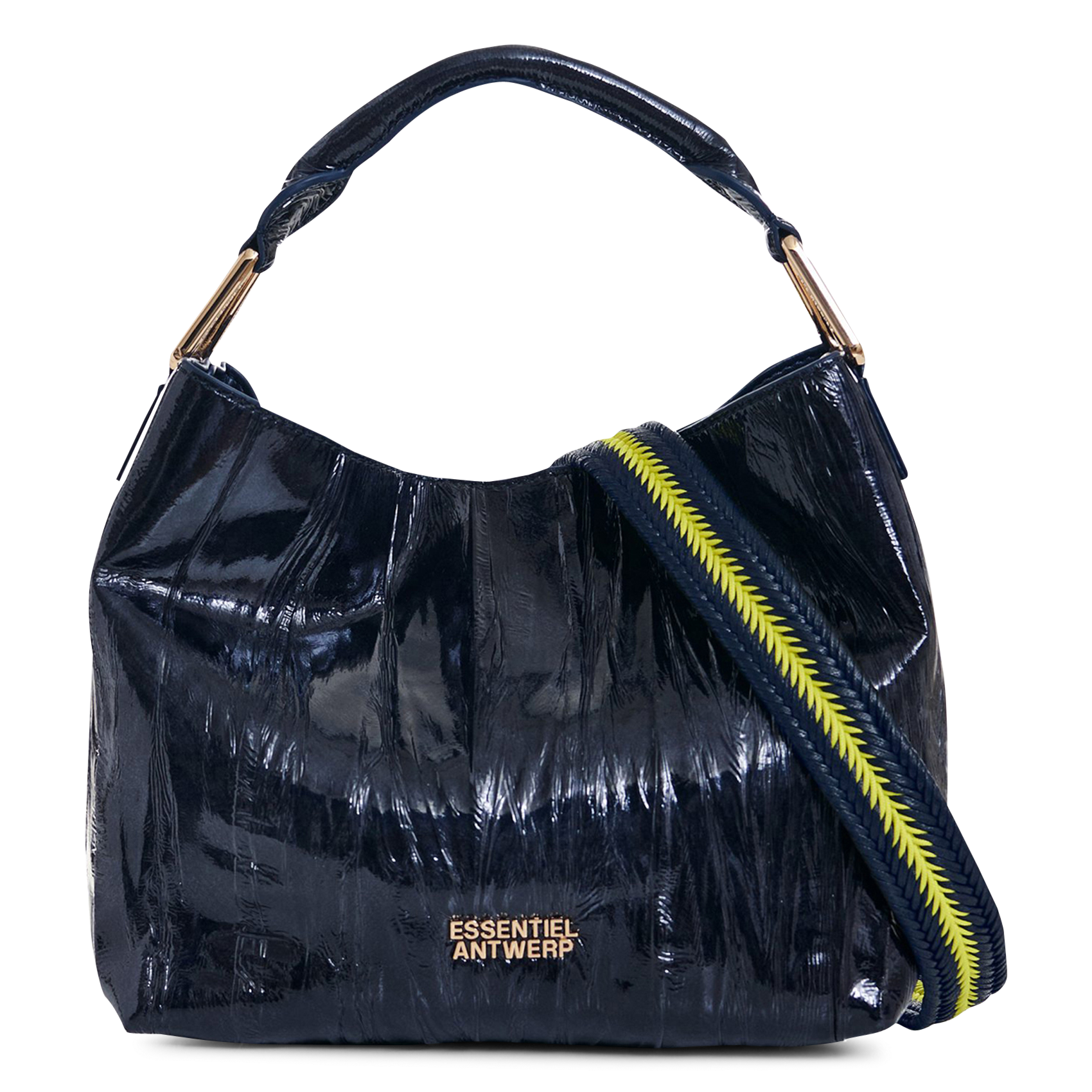 Crackled shoulder bag ESSENTIEL ANTWERP Black