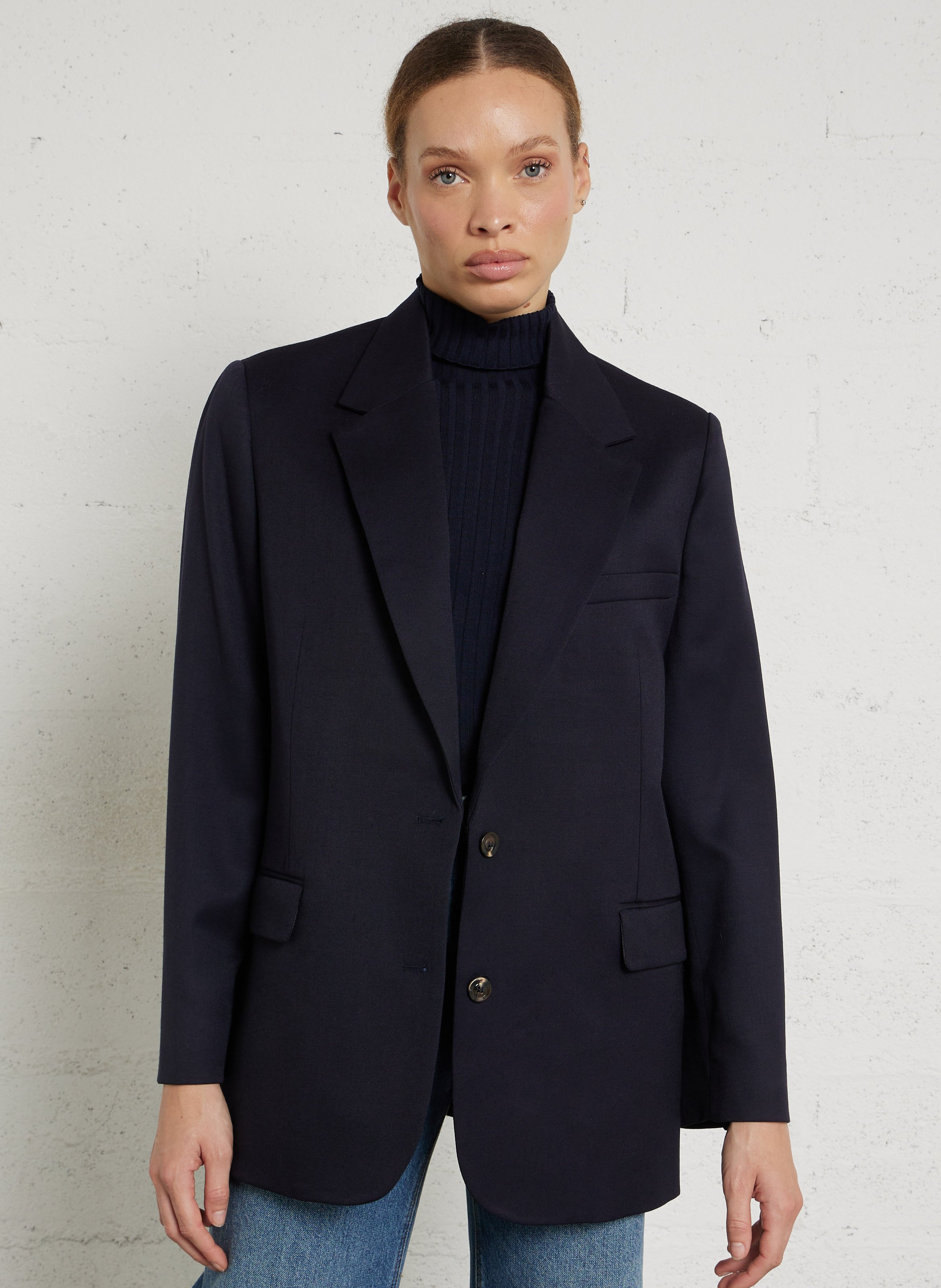 Veste tailleur droite unie SOEUR Bleu