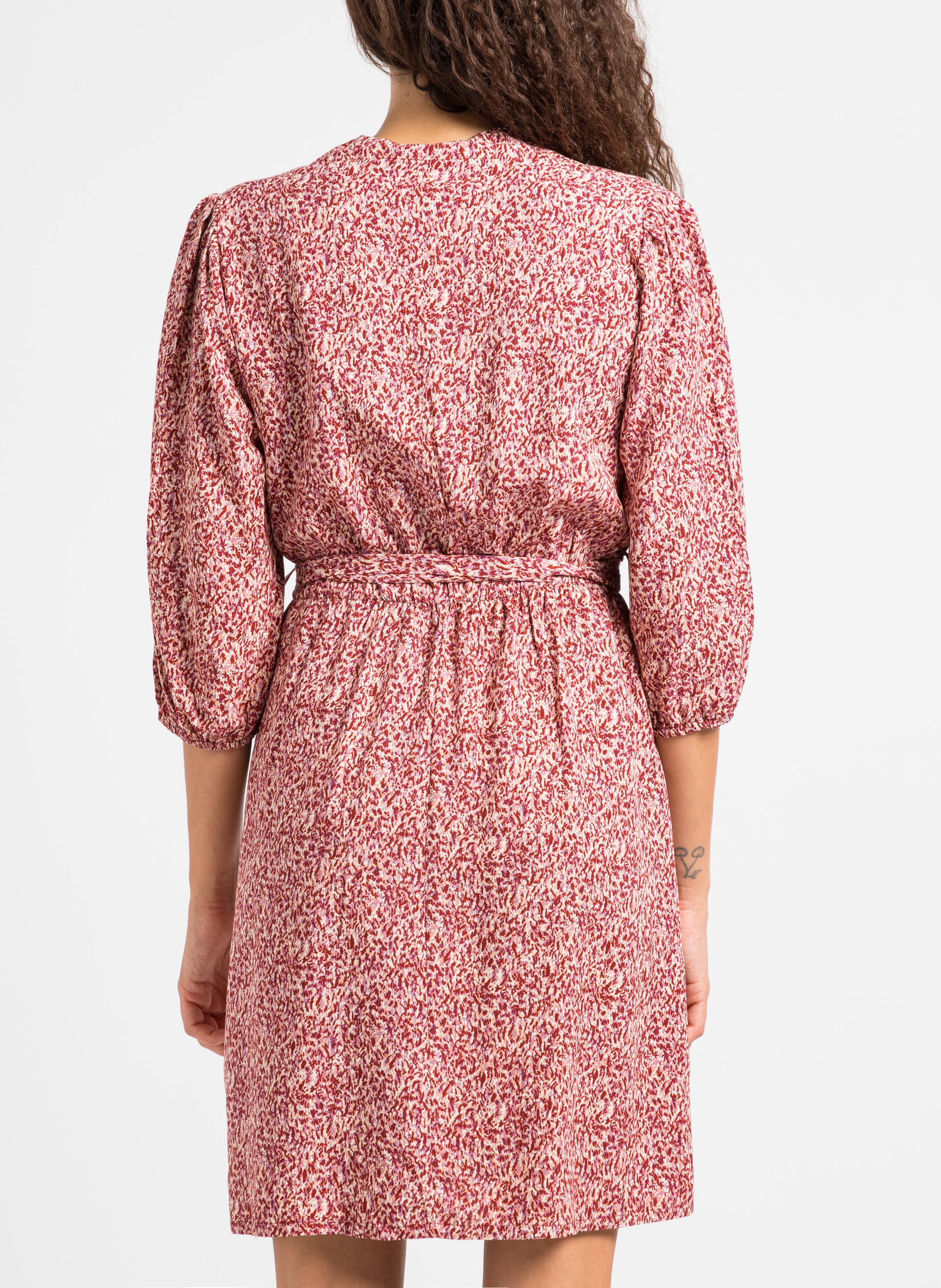 Robe courte col V imprimée  GRACE ET MILA Blanc