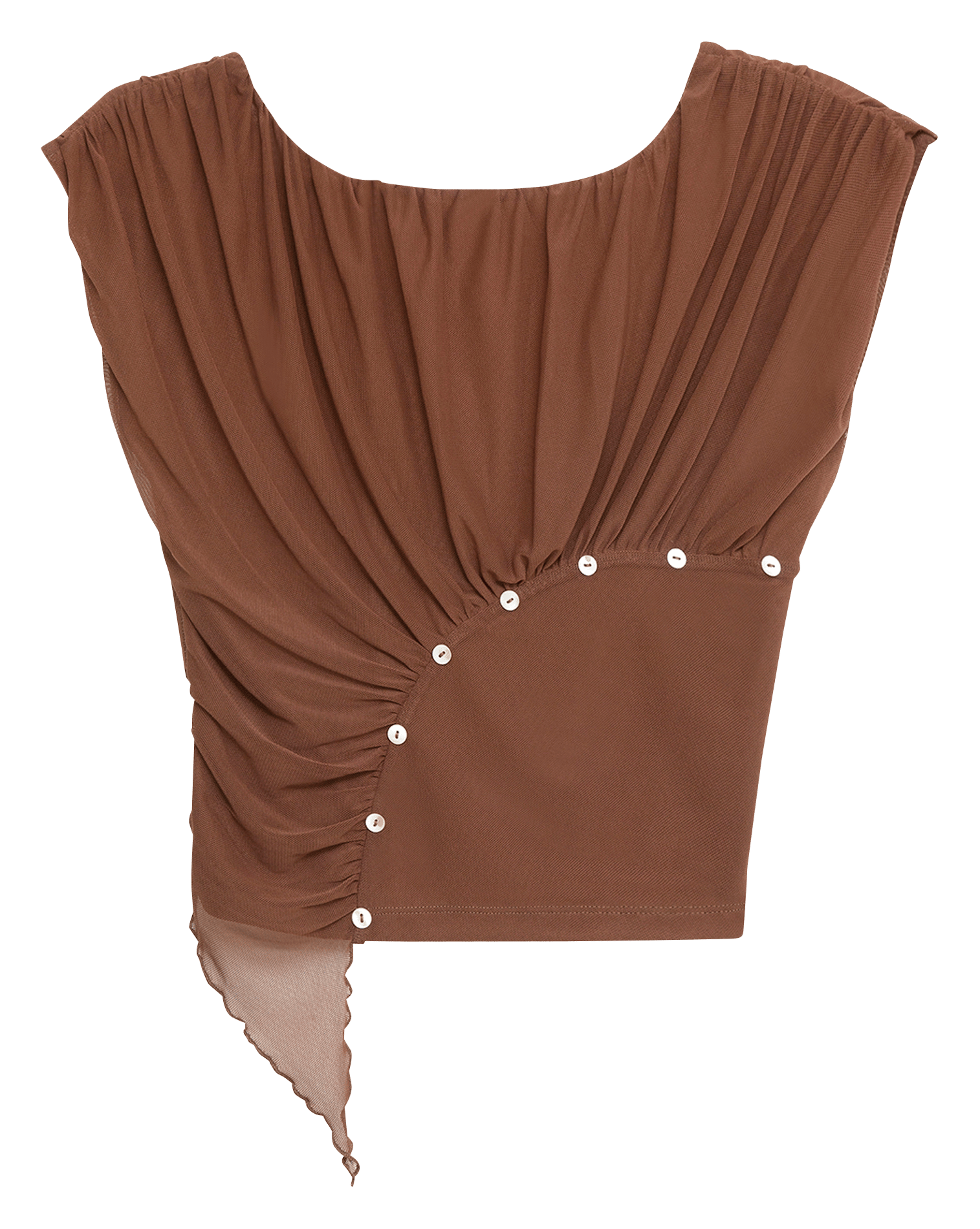 Top cuello barco de algodón mezclado LAAGAM Marron