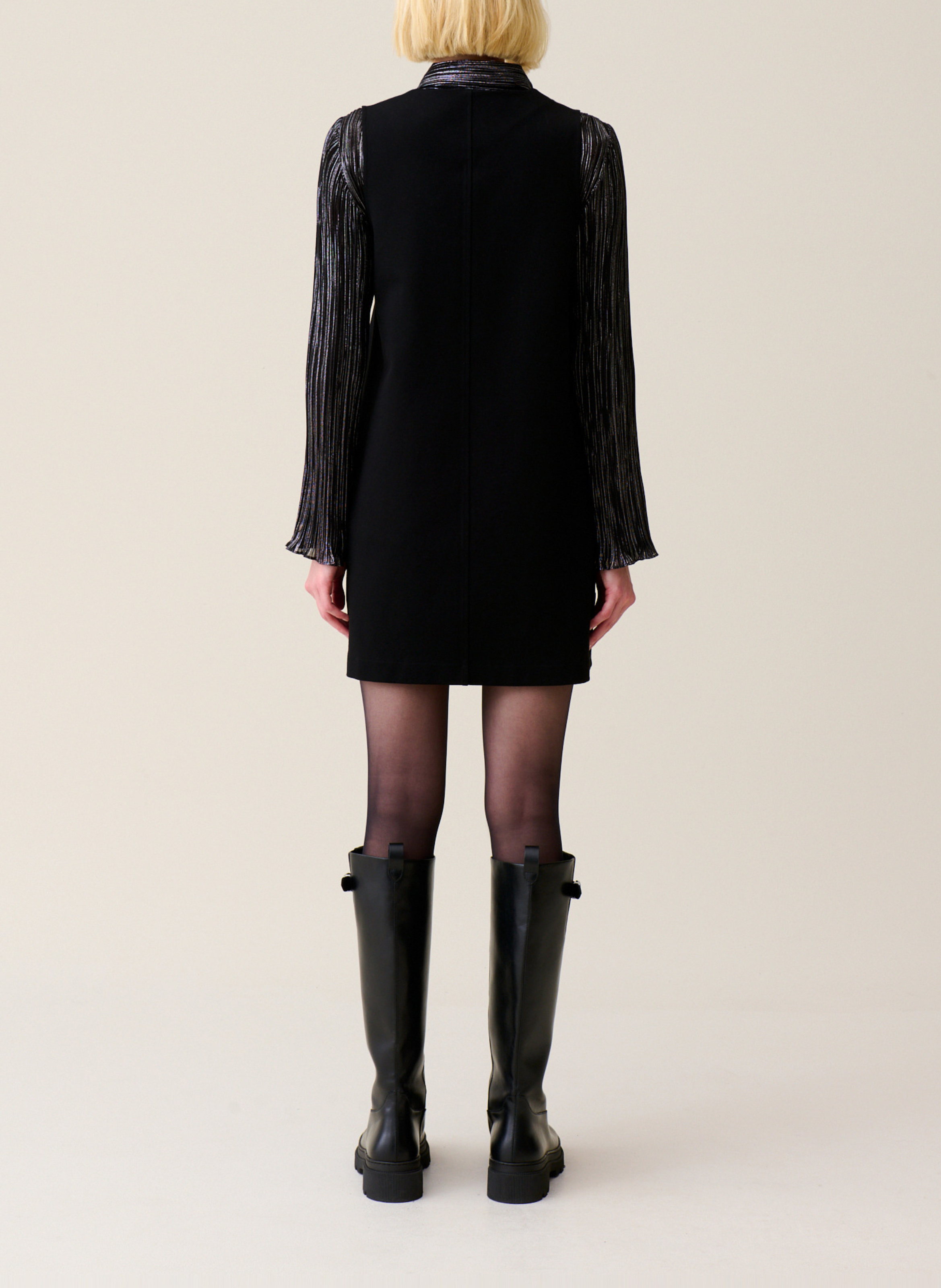 Korte mouwloze jurk Zwart