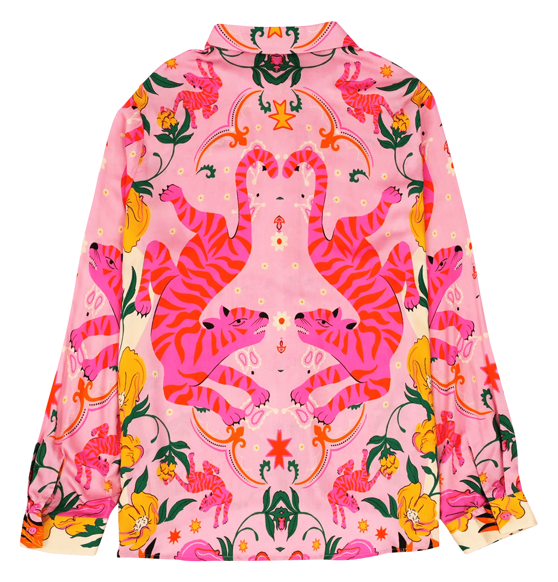 Chemise droite col classique imprimé tigre WILD Vert