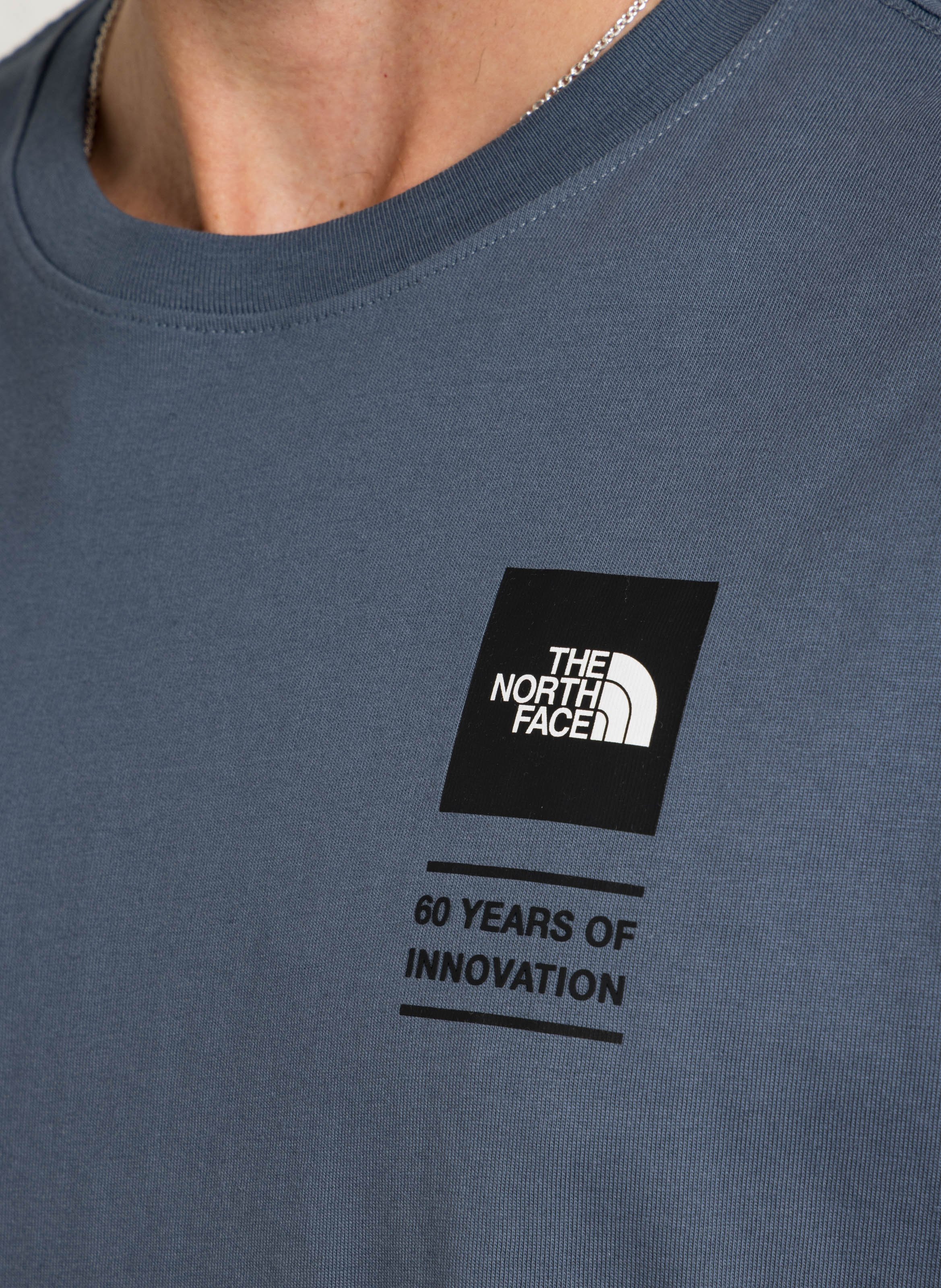 Straight round-neck cotton T-shirt with screen print THE NORTH FACE Grey