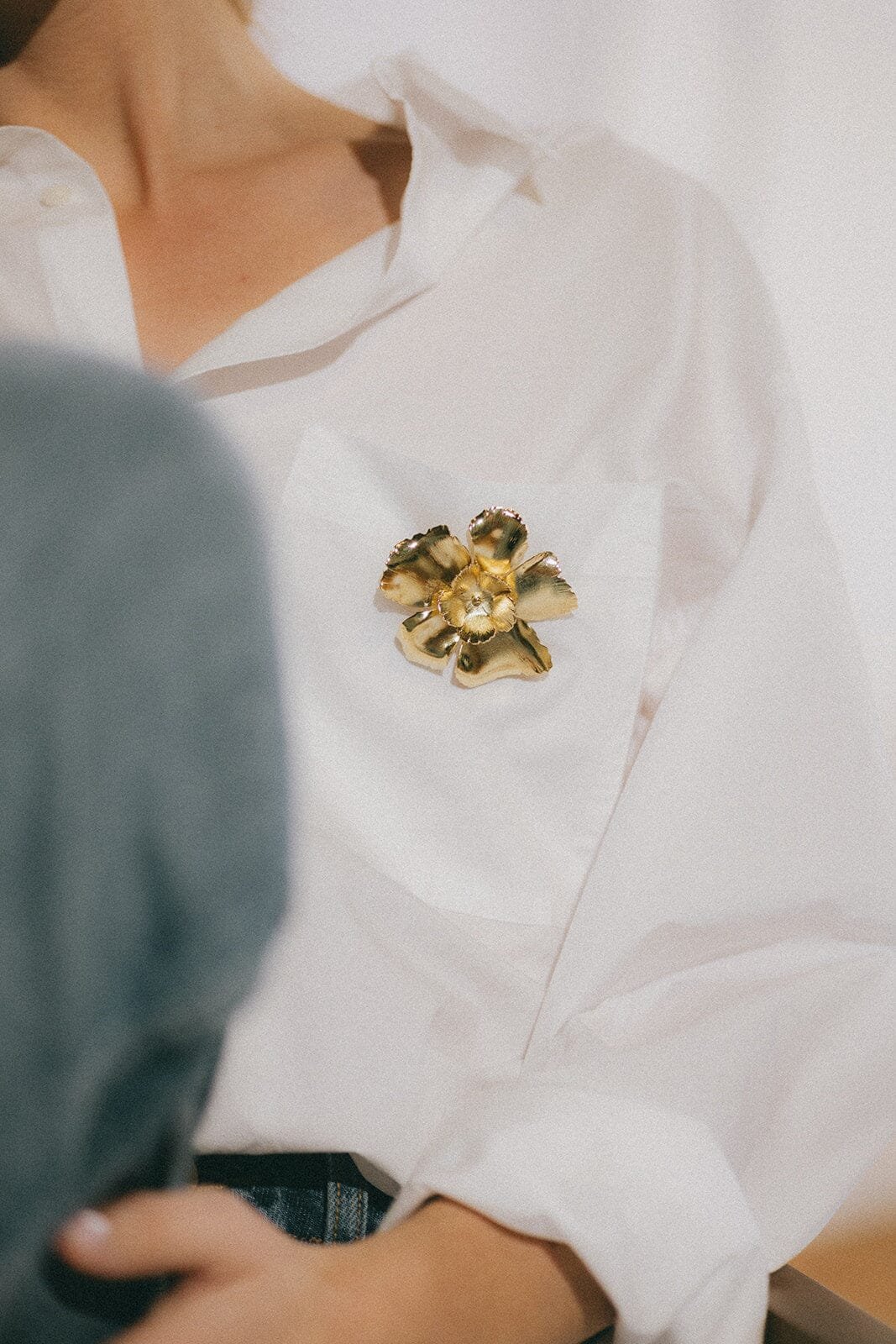 Silver-plated flower brooch MONSIEUR SIMONE Golden