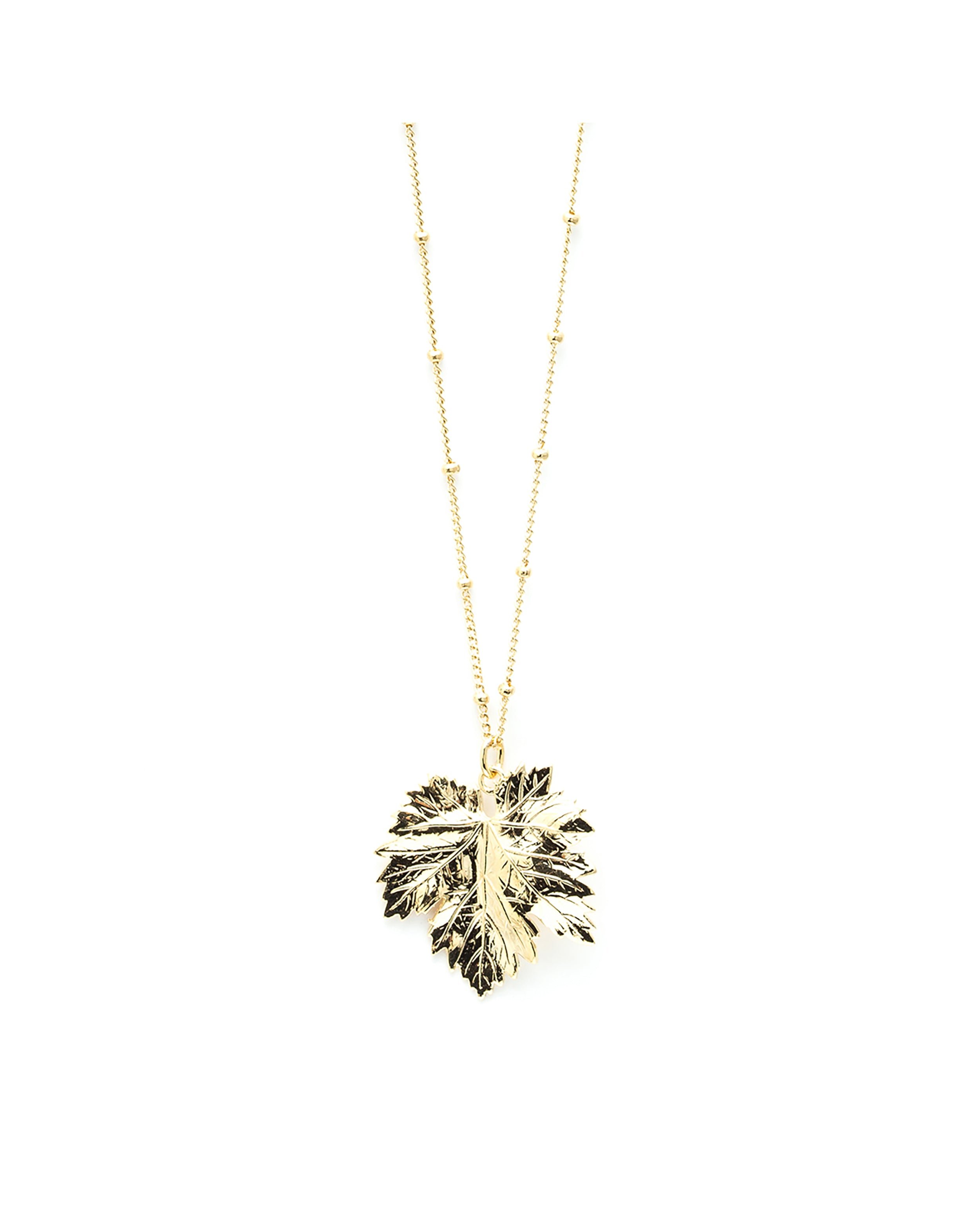 Silver plated leaf necklace MONSIEUR SIMONE