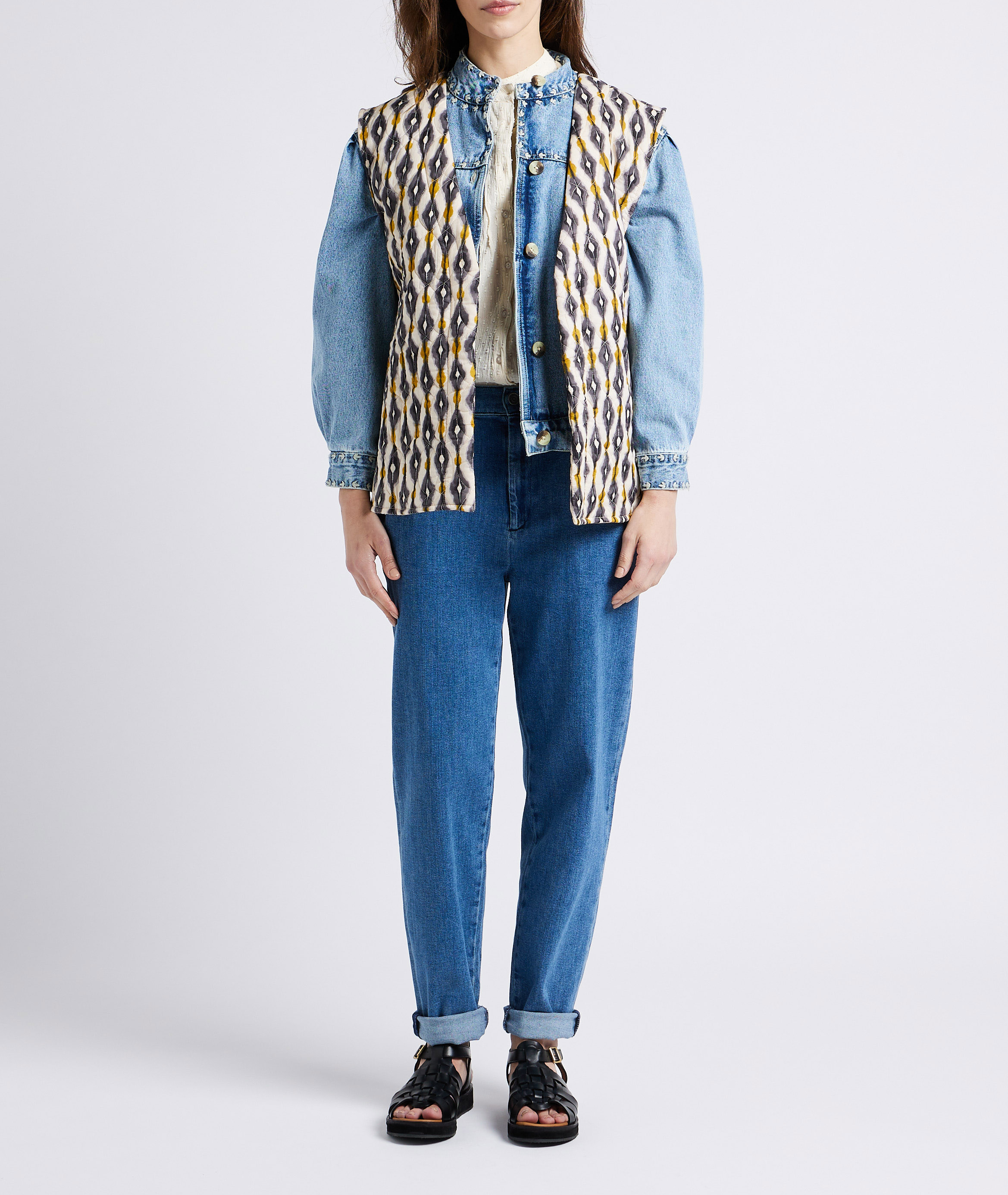 Quilted sleeveless jacket LA PETITE ETOILE Green