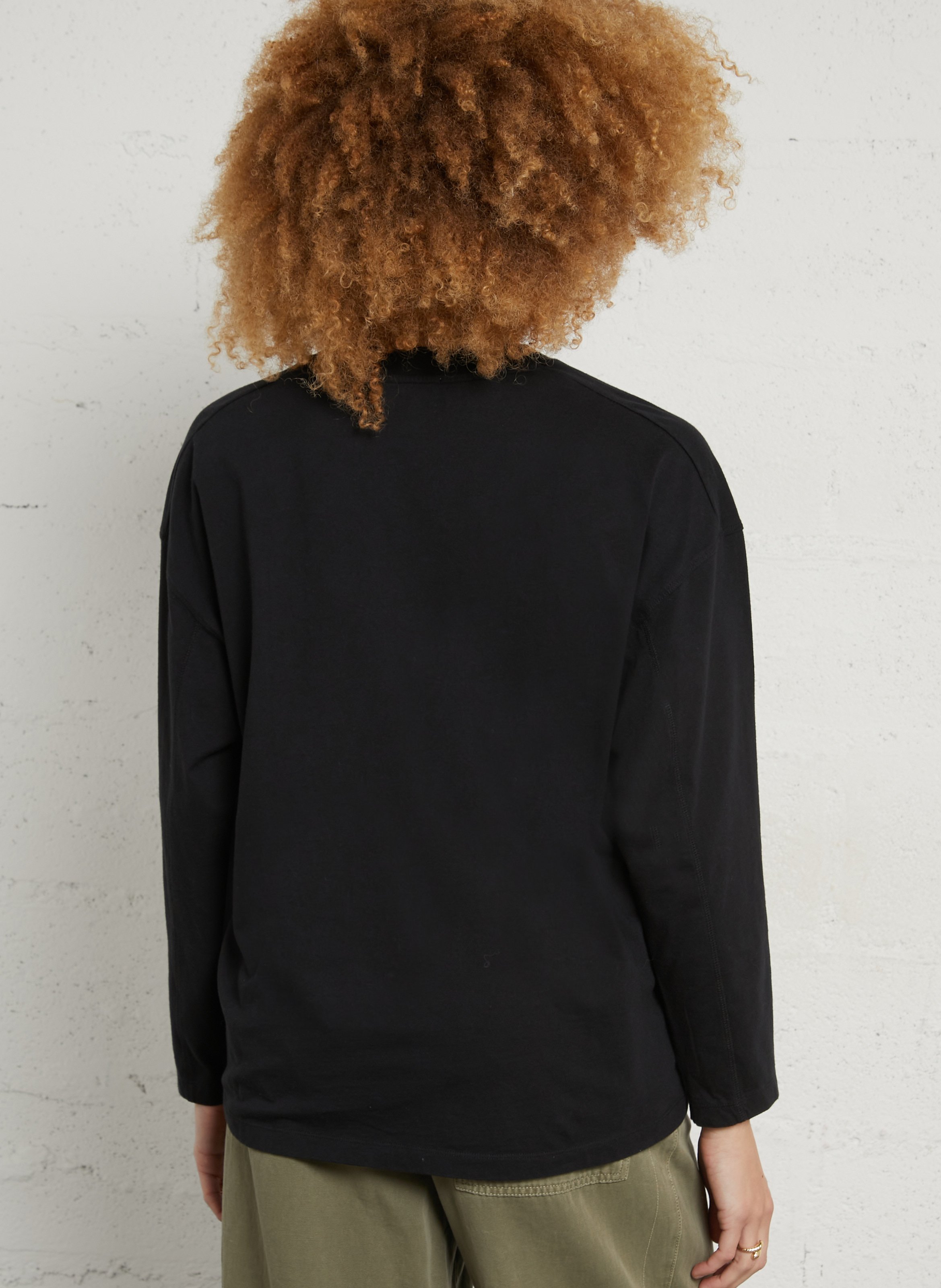 Oversized round-neck cotton T-shirt AMERICAN VINTAGE Black