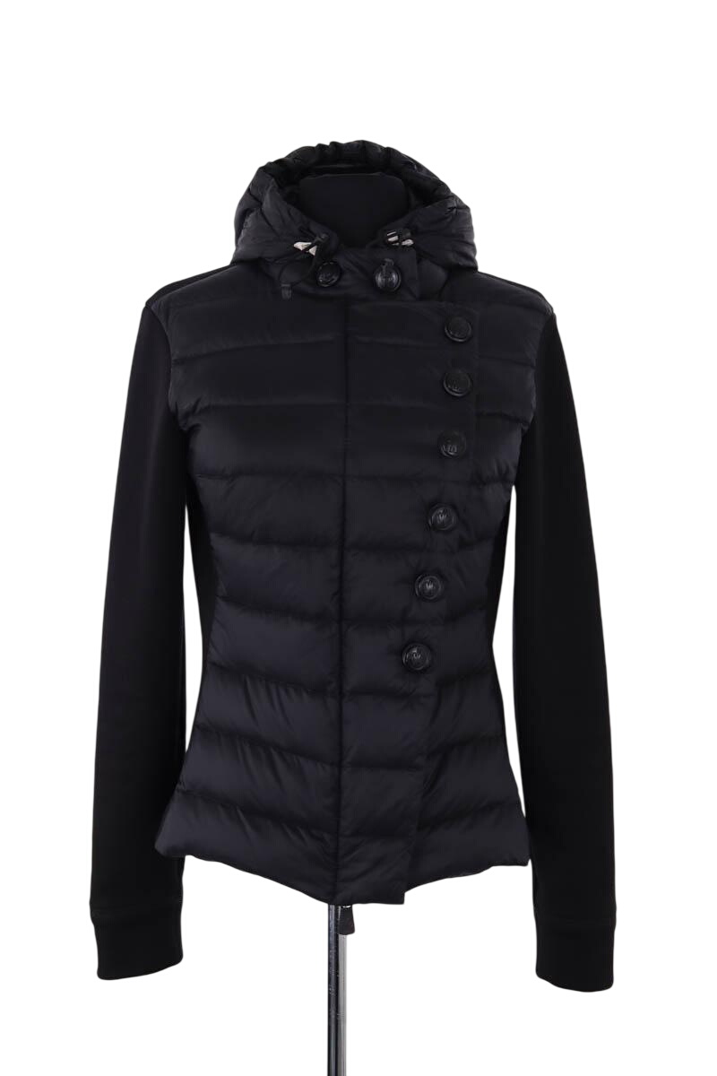 Lightweight quilted padded jacket with high neck MONCLER - Seconde Main Black