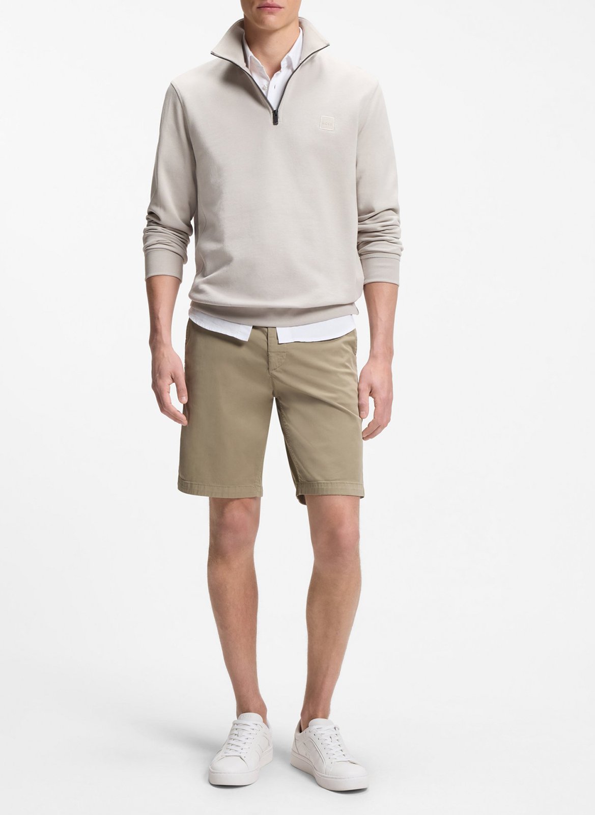 Straight cotton-blend shorts BOSS Brown