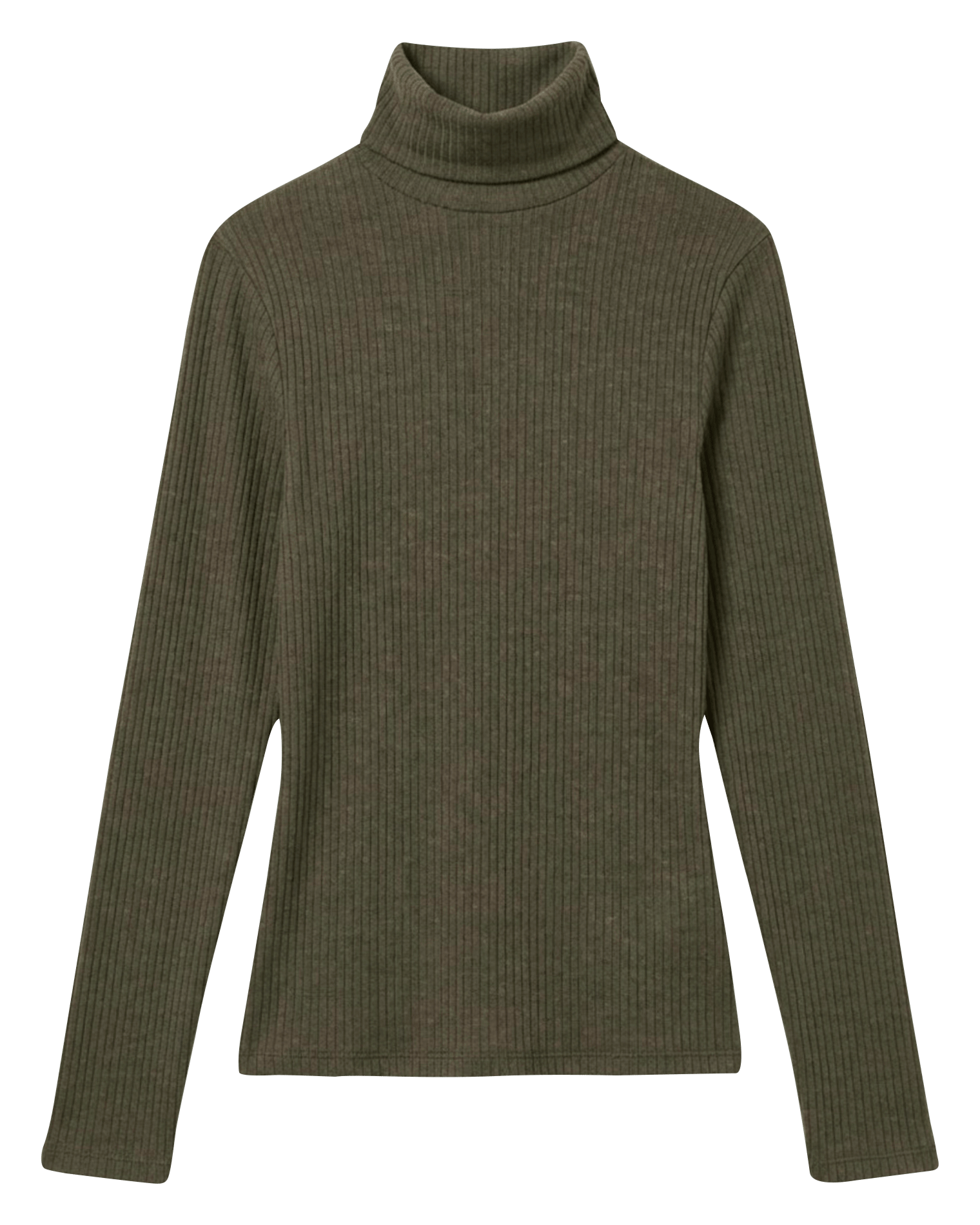 Fitted turtleneck sweater. INDI & COLD Green