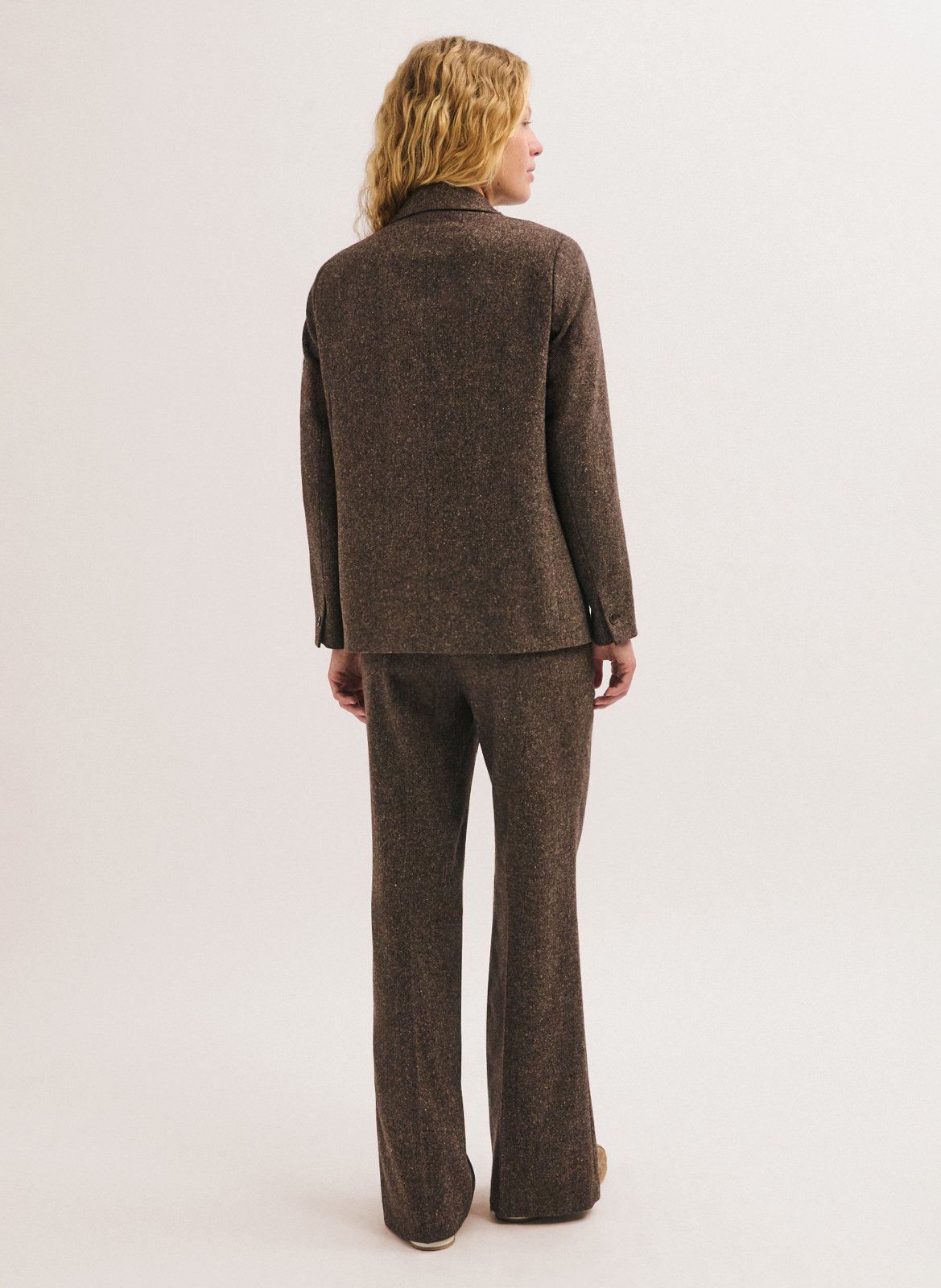 Plain straight blazer PABLO Brown