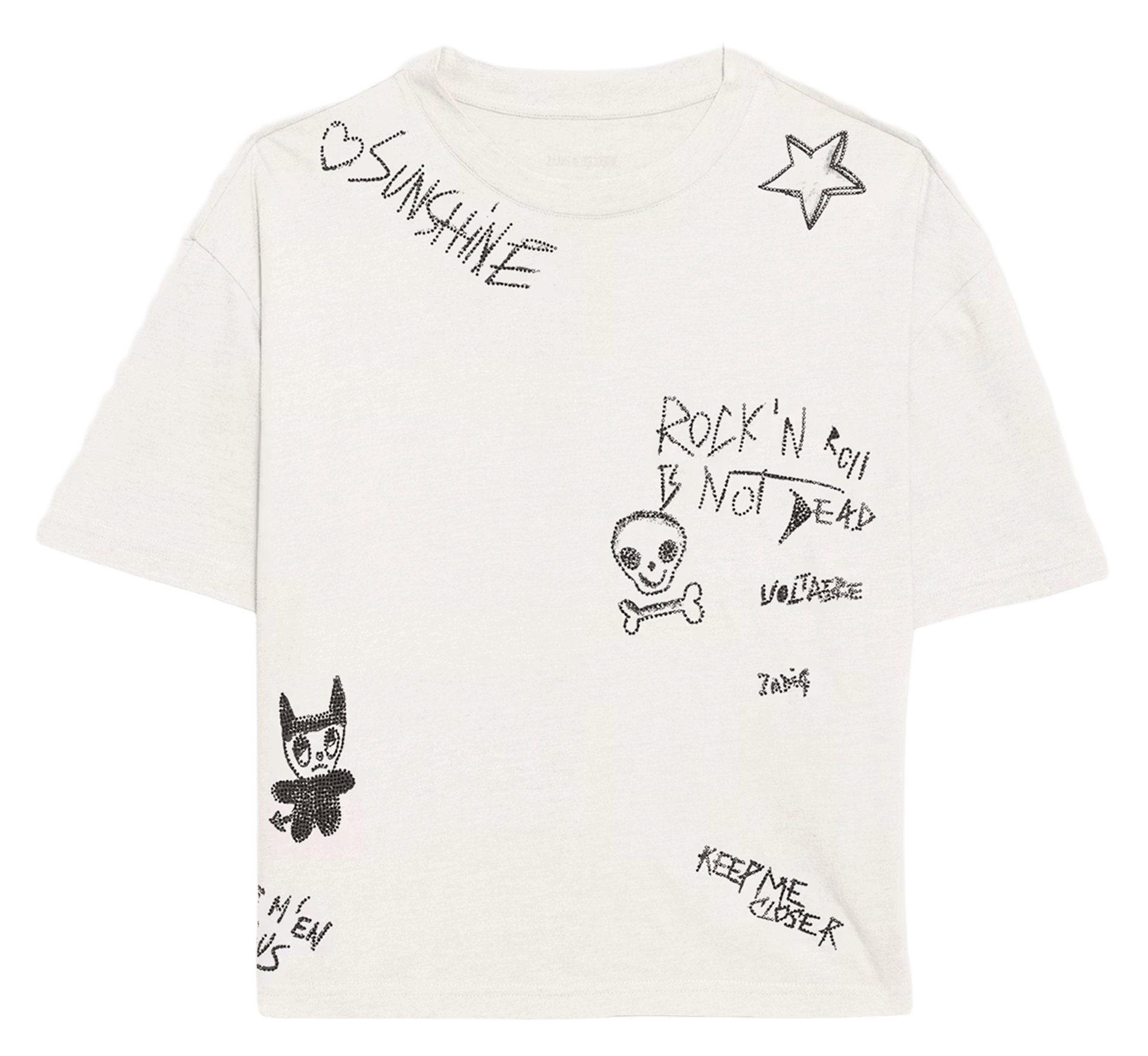 Straight printed round-neck T-shirt ZADIG&VOLTAIRE Grey