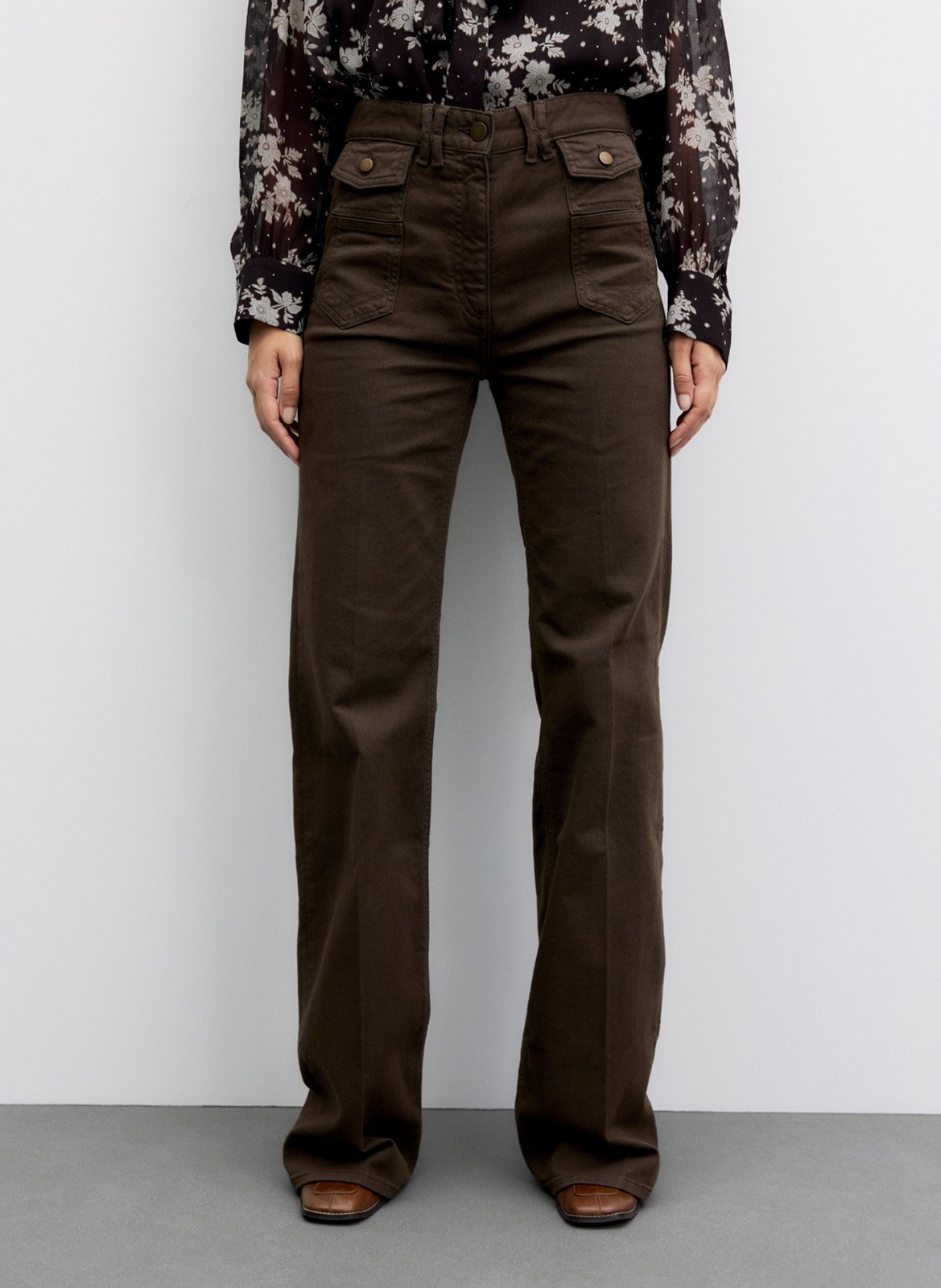 Flared cotton-blend jeans GERARD DAREL
