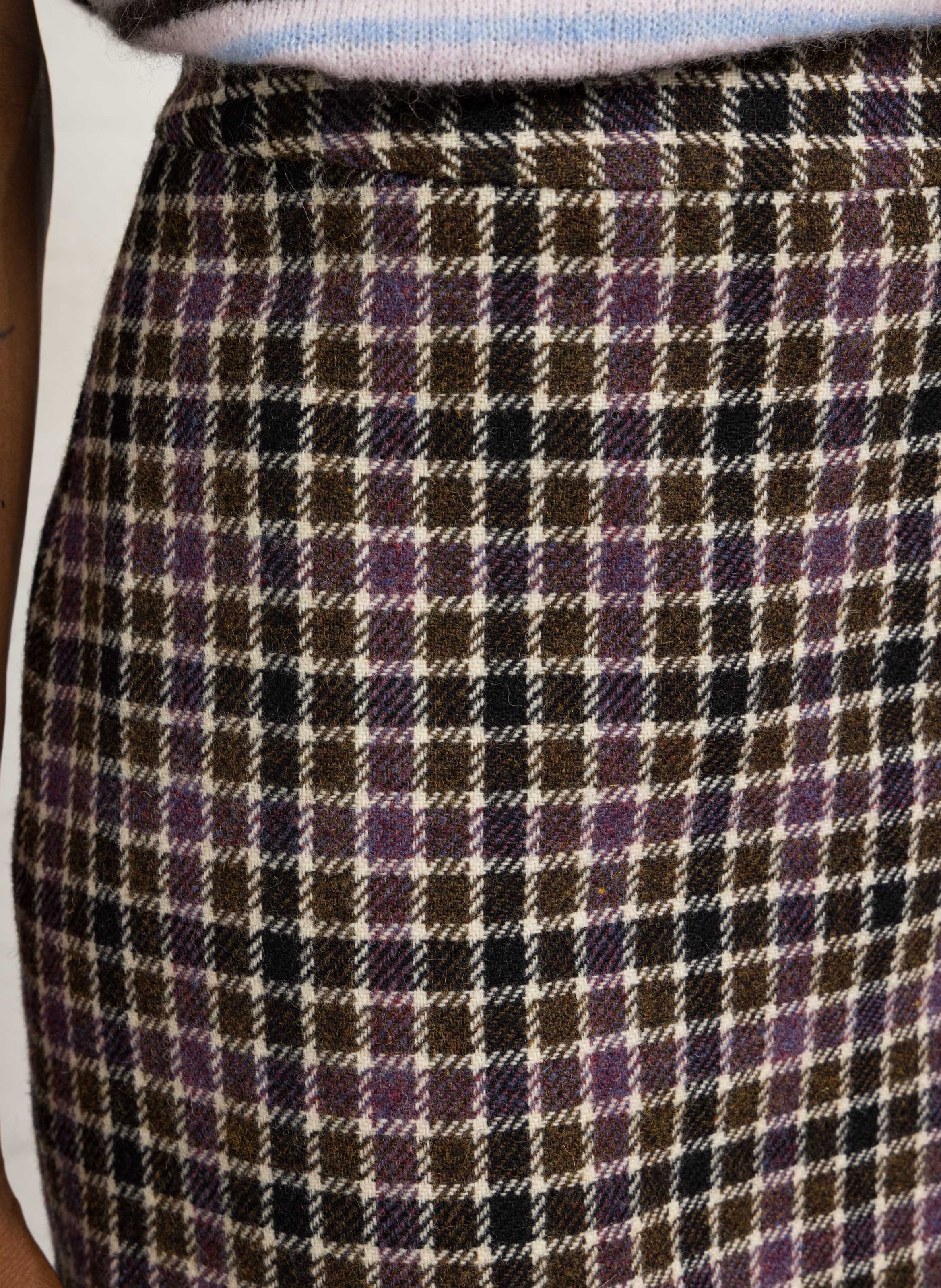 Short wool skirt DES PETITS HAUTS Multicolored
