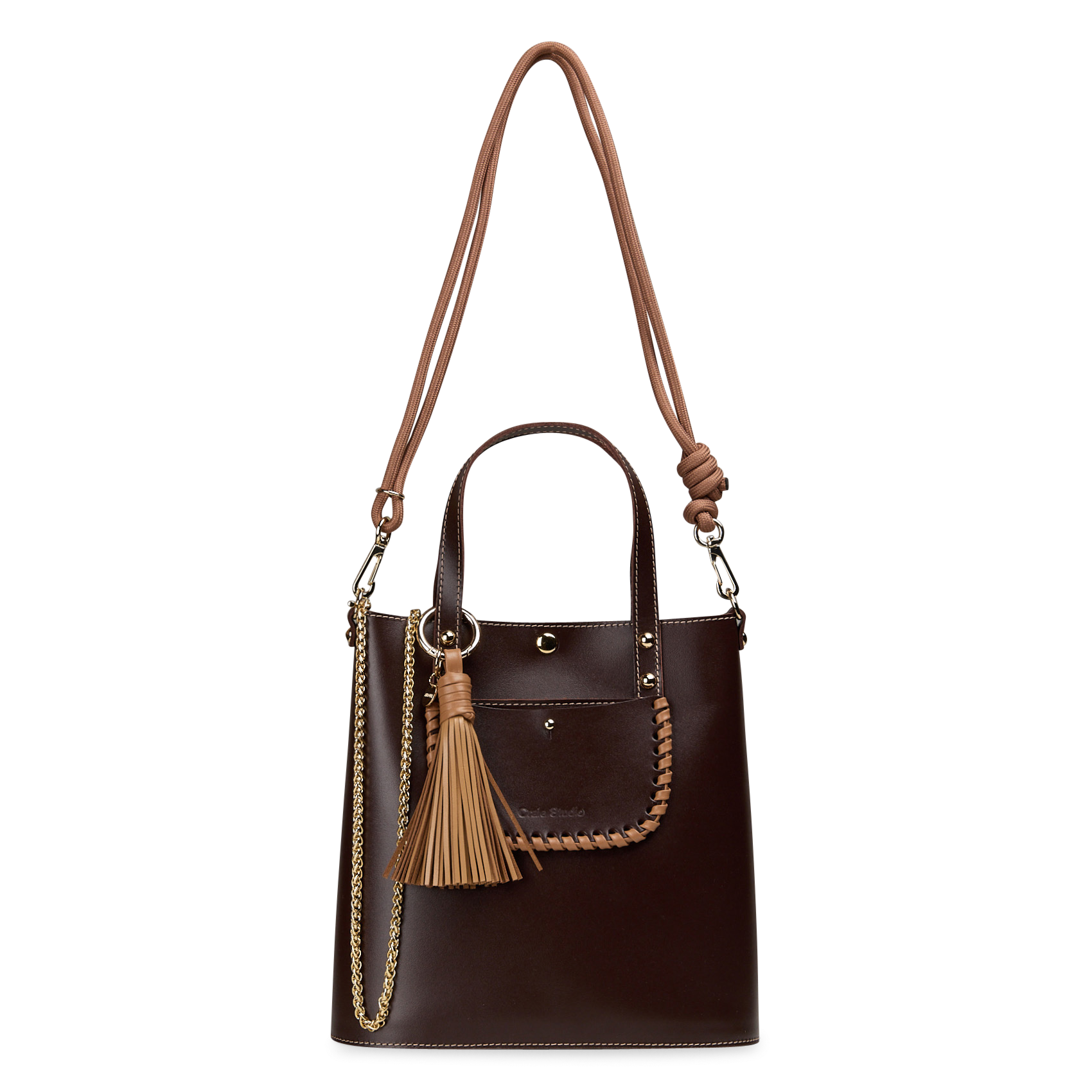 Bowlingtasche aus genarbtem Leder mit Reißverschluss CRAIE STUDIO