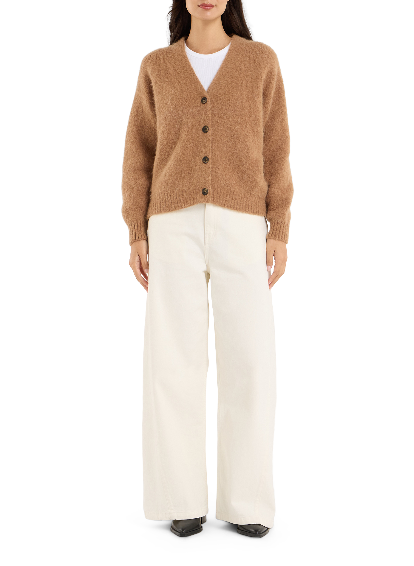 Wuley mohair and alpaca blend cardigan SAISON 1865 Brown