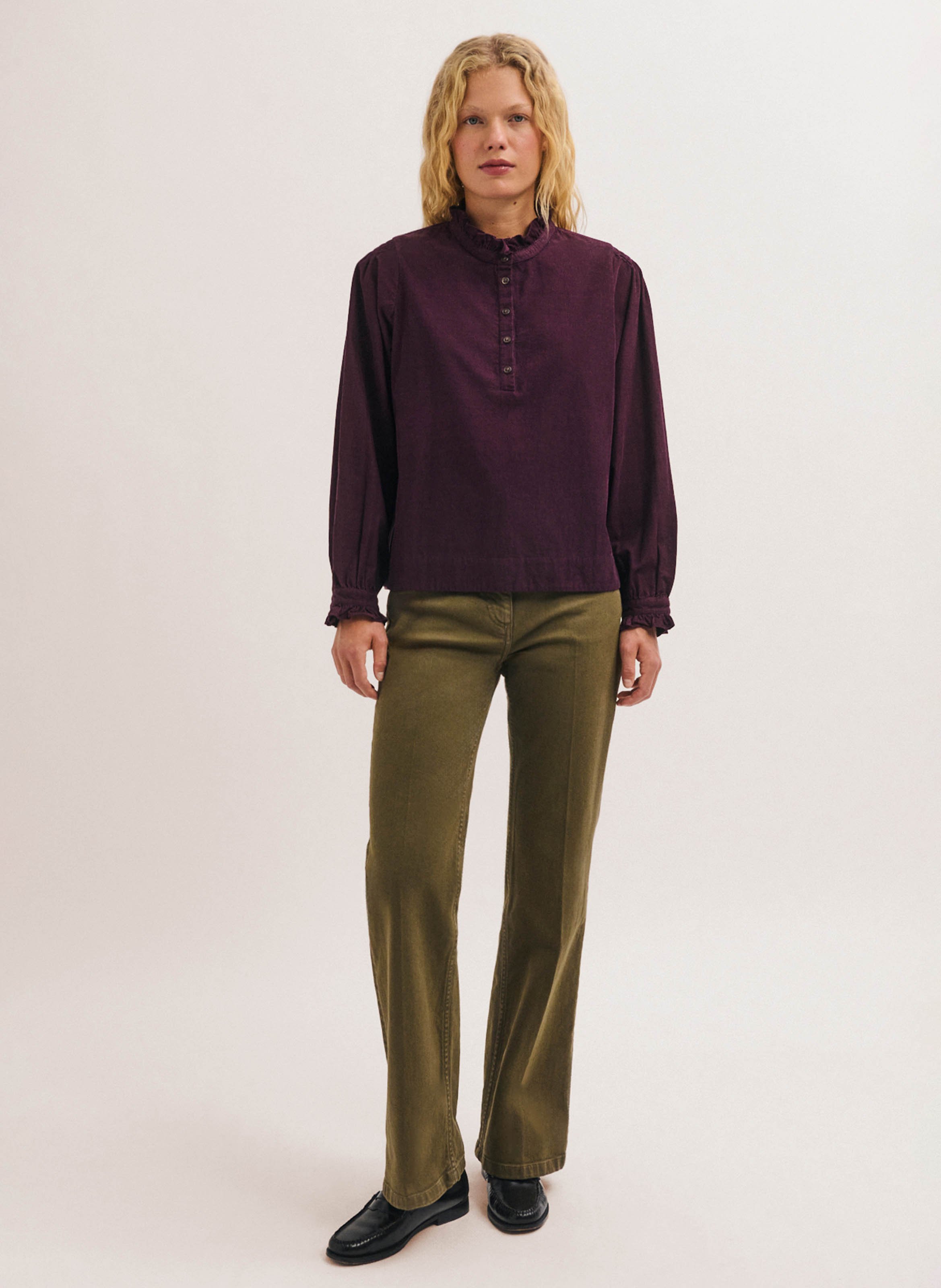 Ruimvallende, katoenen blouse PABLO Rood