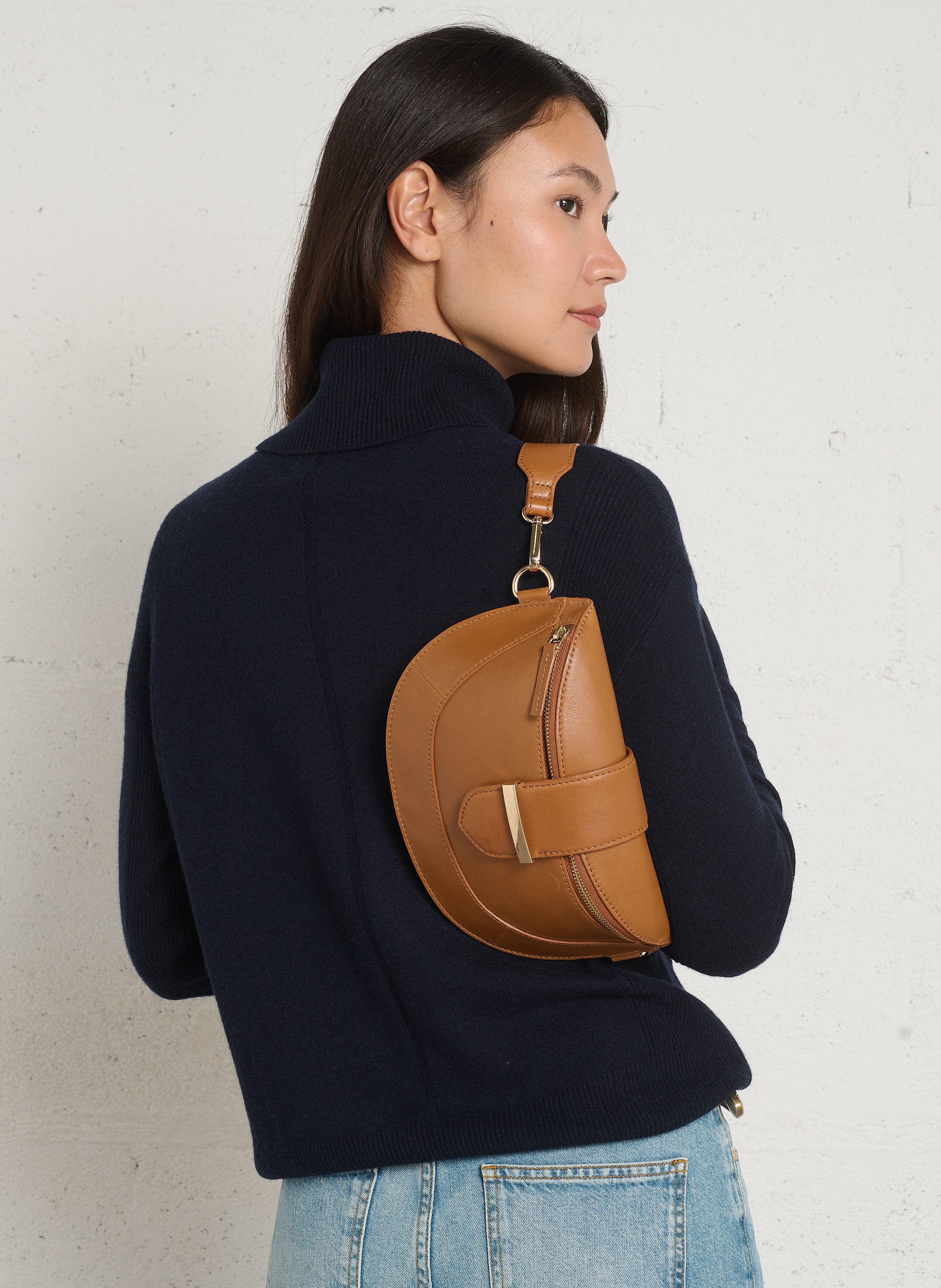 Hüfttasche aus Leder MAISON 123 Beige