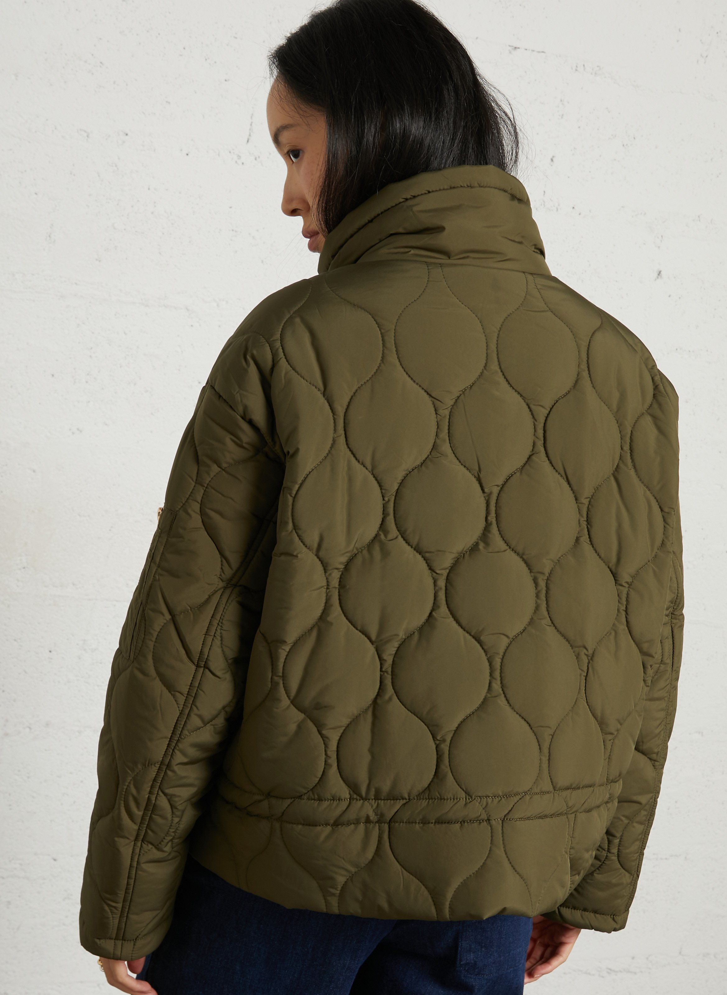 Quilted high-neck jacket BOMBERS ORIGINAL Khaki