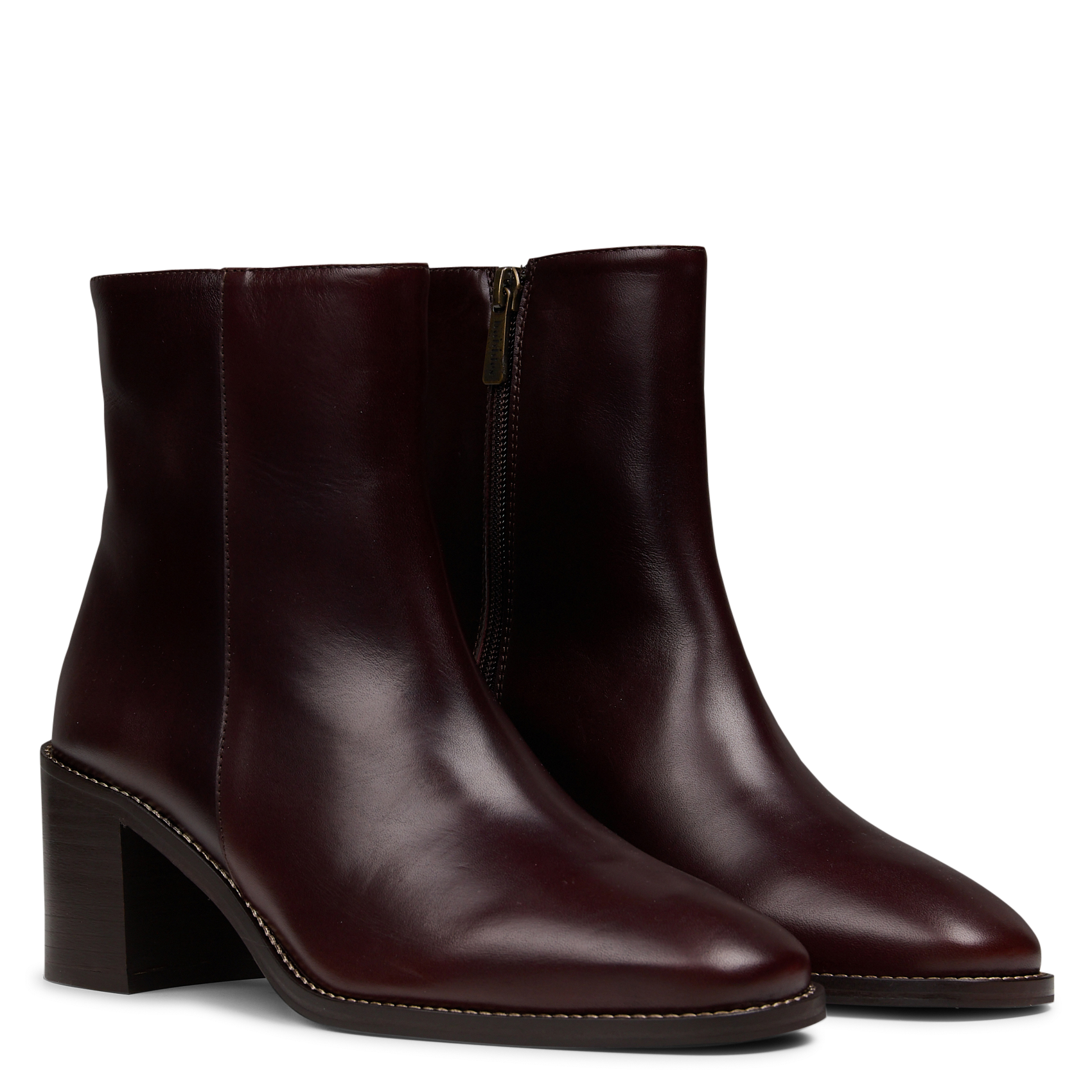 Bottines zippées en cuir BOBBIES Marron