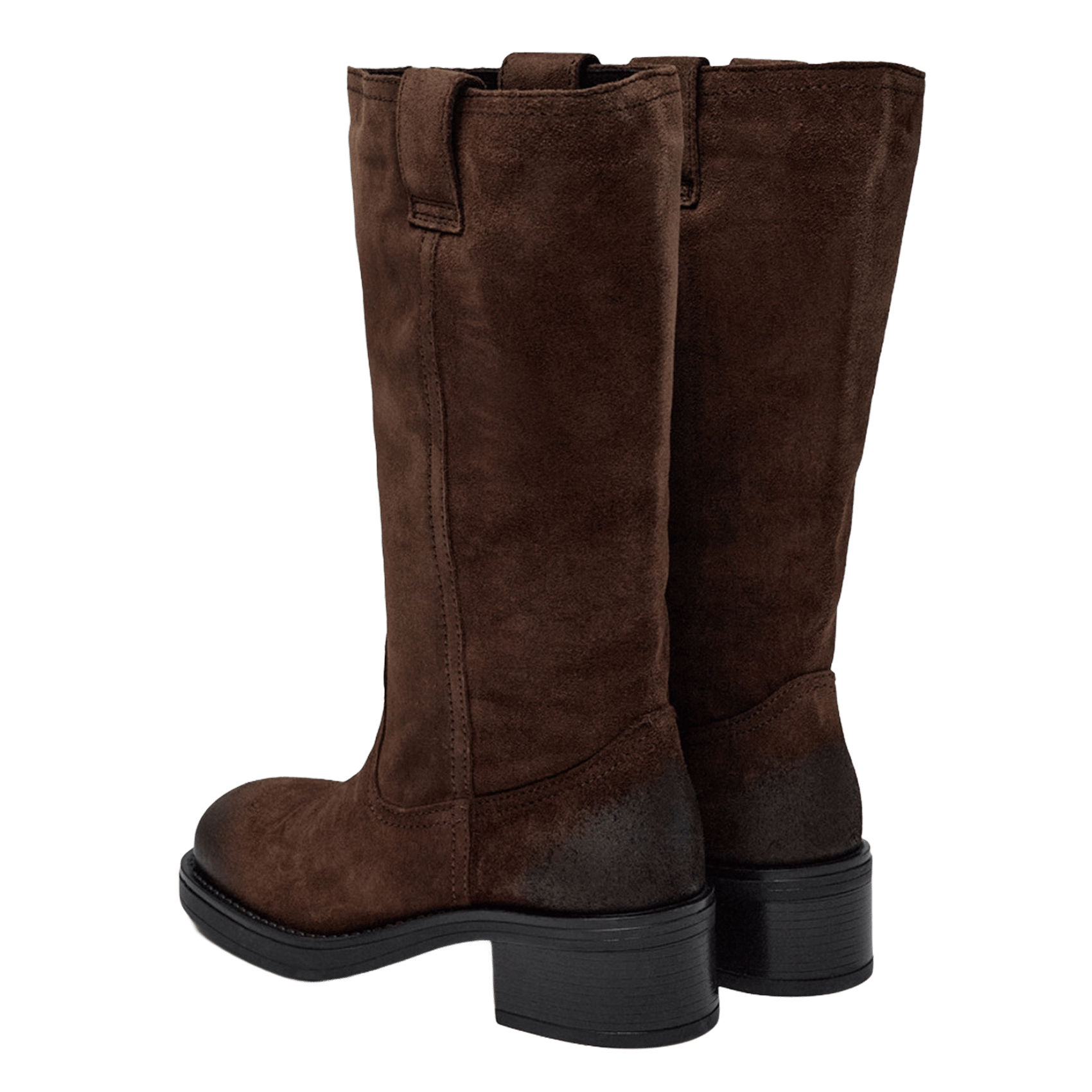 Bottes plates en cuir de vachette PAVEMENT Marron