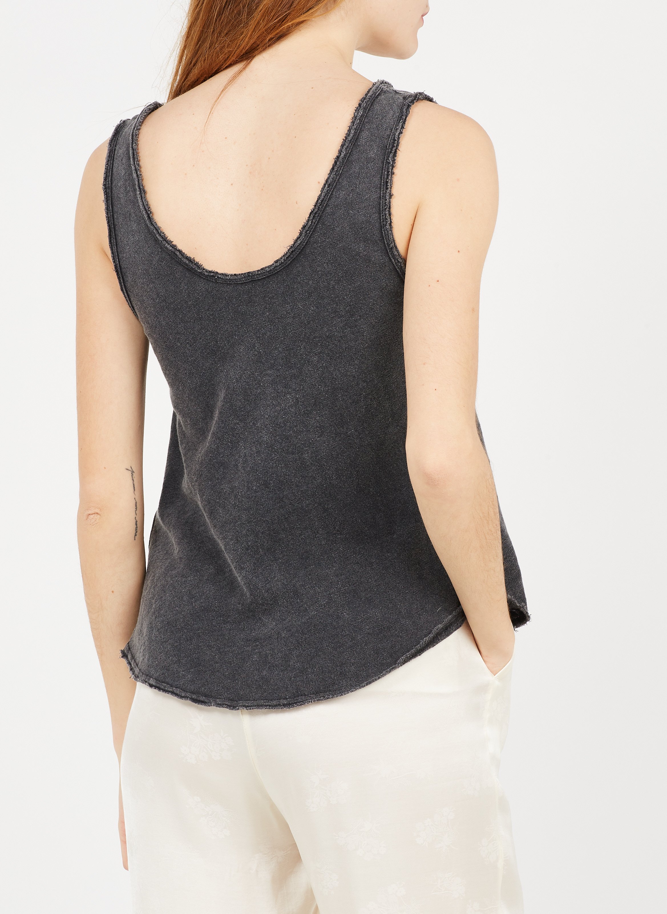 Straight round-neck cotton tank top AMERICAN VINTAGE Black