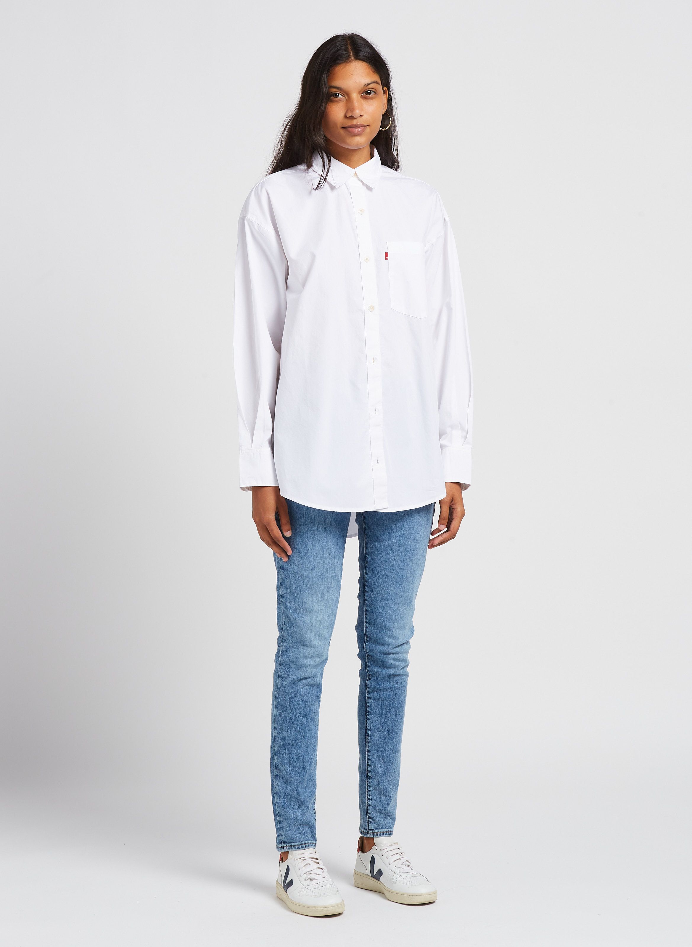 Levis white hotsell shirt womens