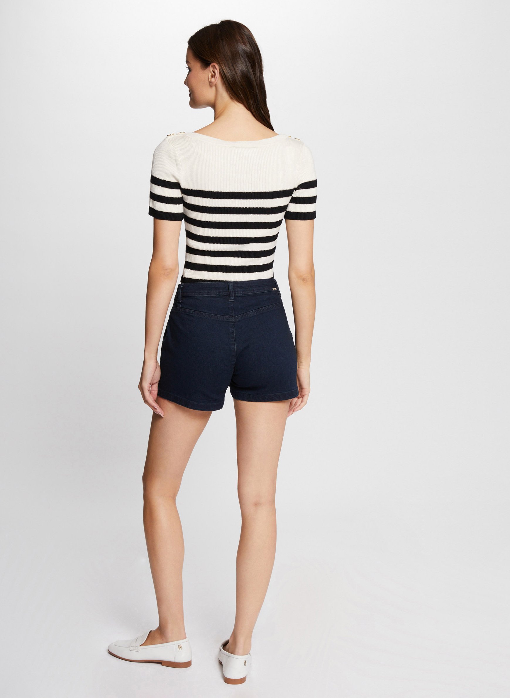 Short ajusté en jean MORGAN Bleu