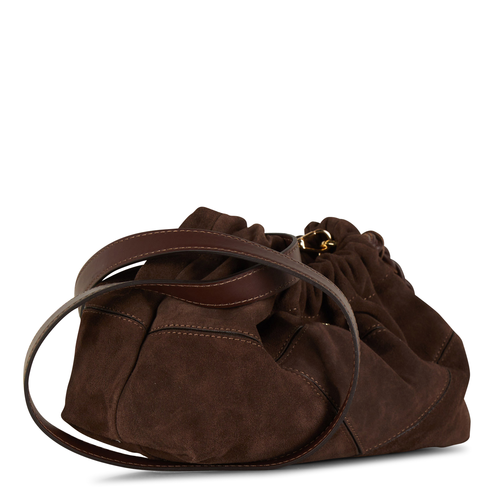 Sac à main en cuir velours BA&SH Marron