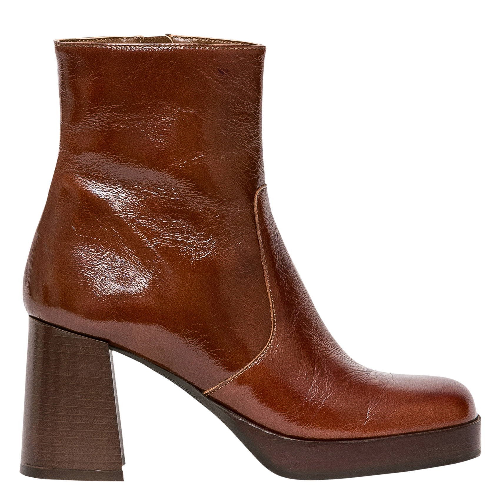 Bottines à talons en cuir BOCAGE Marron