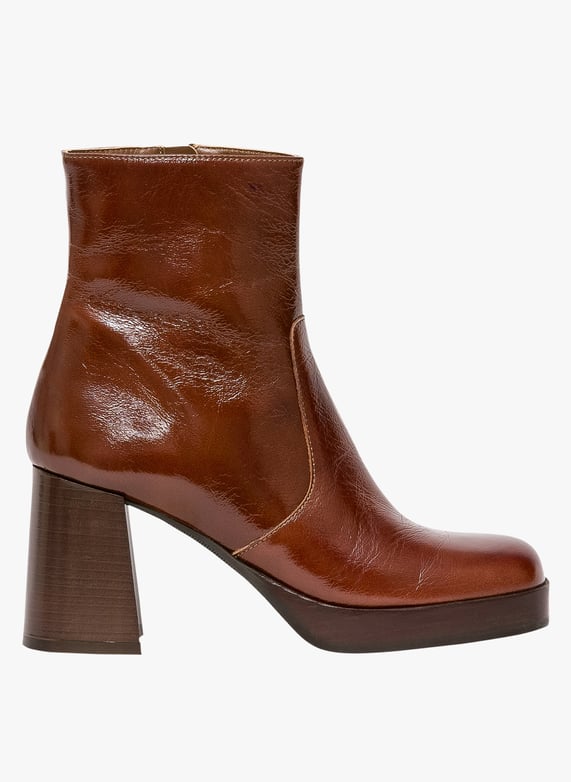 Bottines a Talons En Cuir Ezra Cognac Vintage Bocage Femme 20 38 600 0366 COGNAC VINTAGE COGNAC VINTAGE Place des Tendances