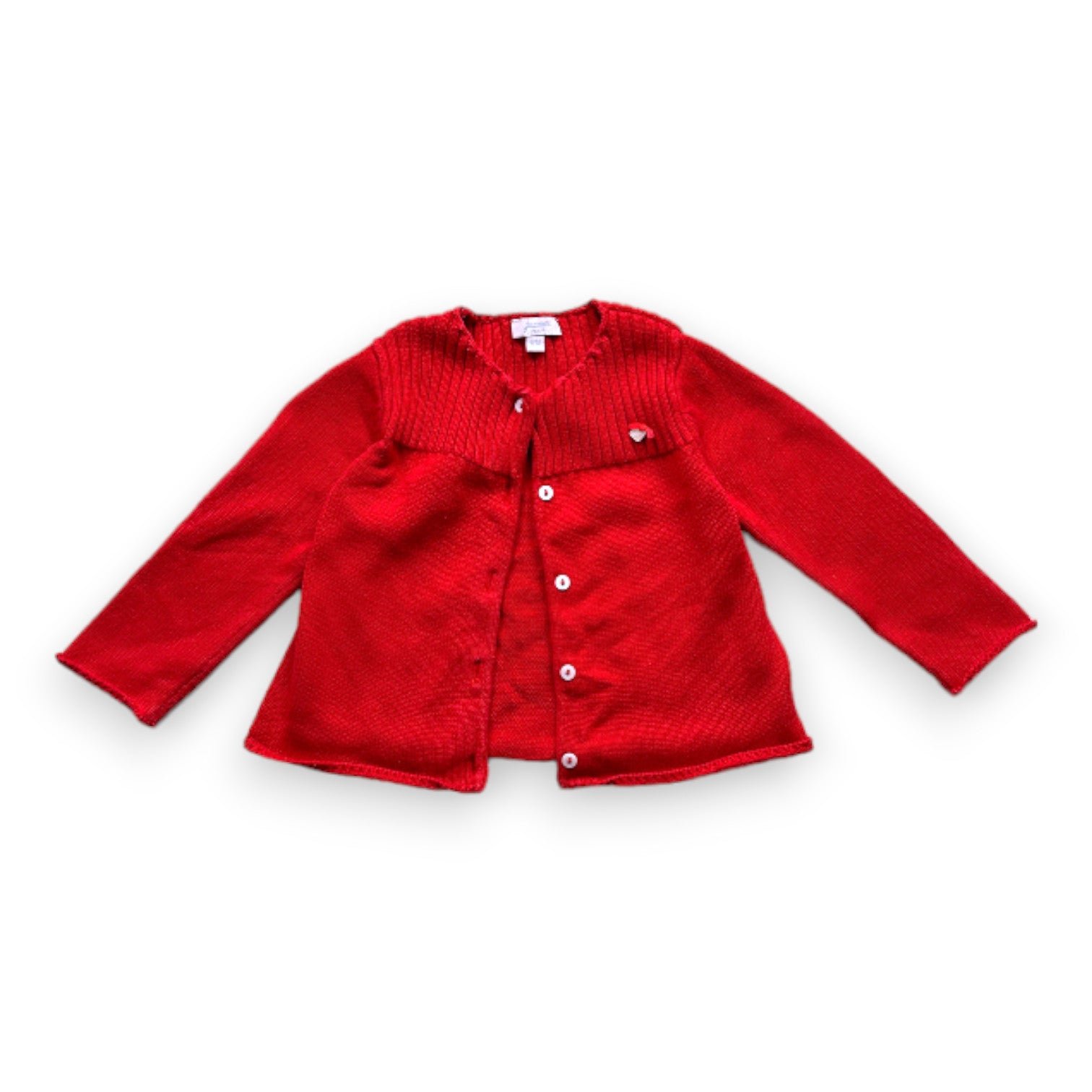 Red baby cardigan - 12 months JACADI - Seconde Main Red
